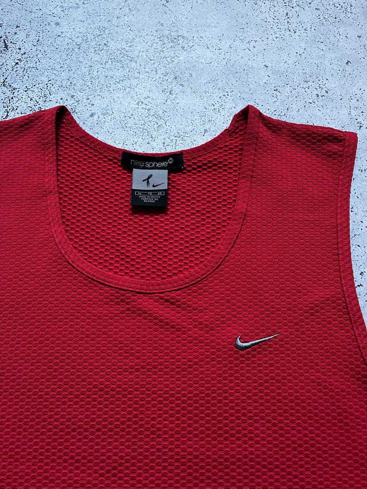 Nike × Vintage Vintage Nike Sphere Sleeveless Red Waffle Tank Top Y2K USA Size US XL / EU 56 / 4 - 1 Thumbnail