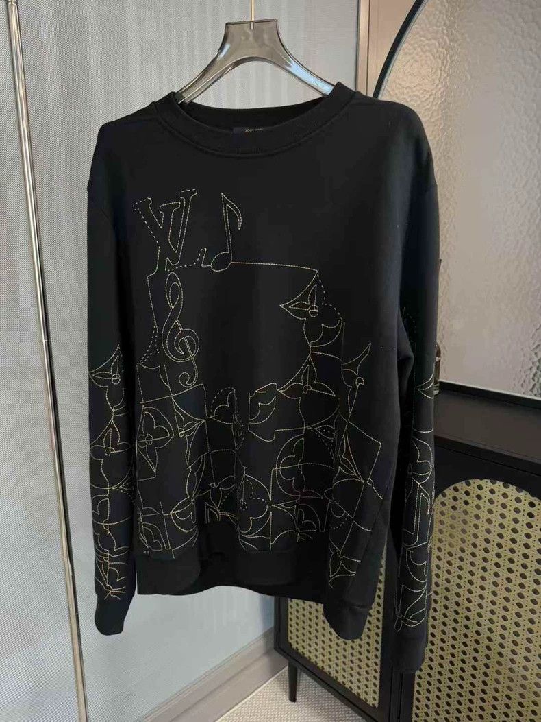 Louis Vuitton Louis Vuitton Black embroidered musical note full logo swea Size US XXL / EU 58 / 5 - 1 Thumbnail