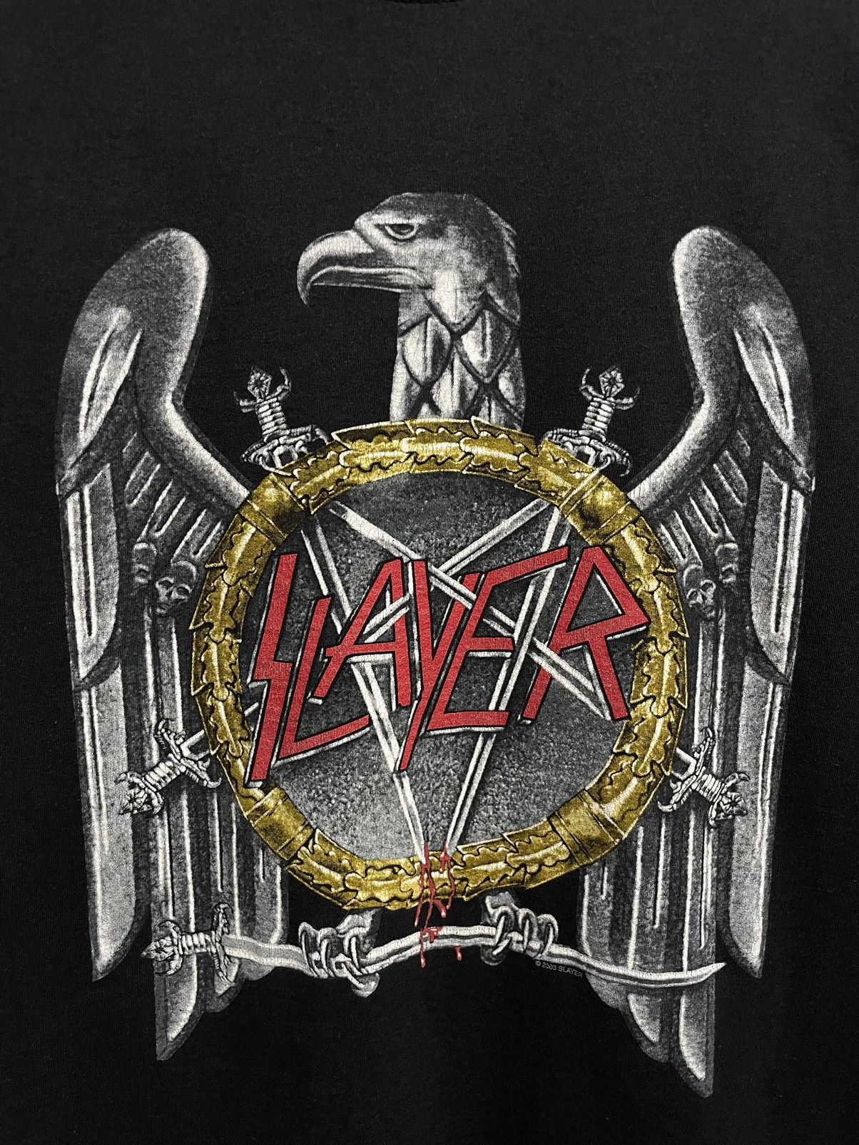 Band Tees Vintage 2003 Slayer Y2K Metal Rock Band Faded T-Shirt M/L Size US L / EU 52-54 / 3 - 6 Thumbnail