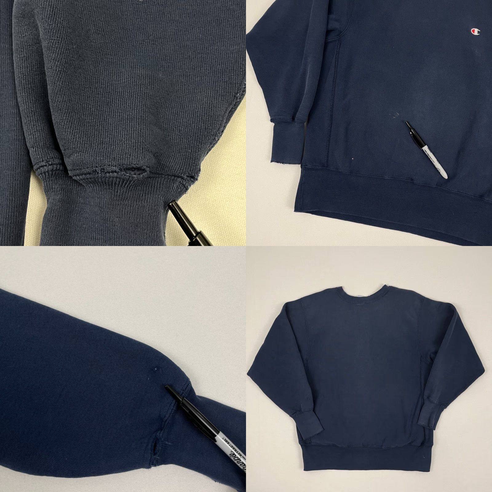 Champion VTG Champion Reverse Weave Sweatshirt Mens Large Blue Faded Distressed Crew Size US L / EU 52-54 / 3 - 8 Thumbnail