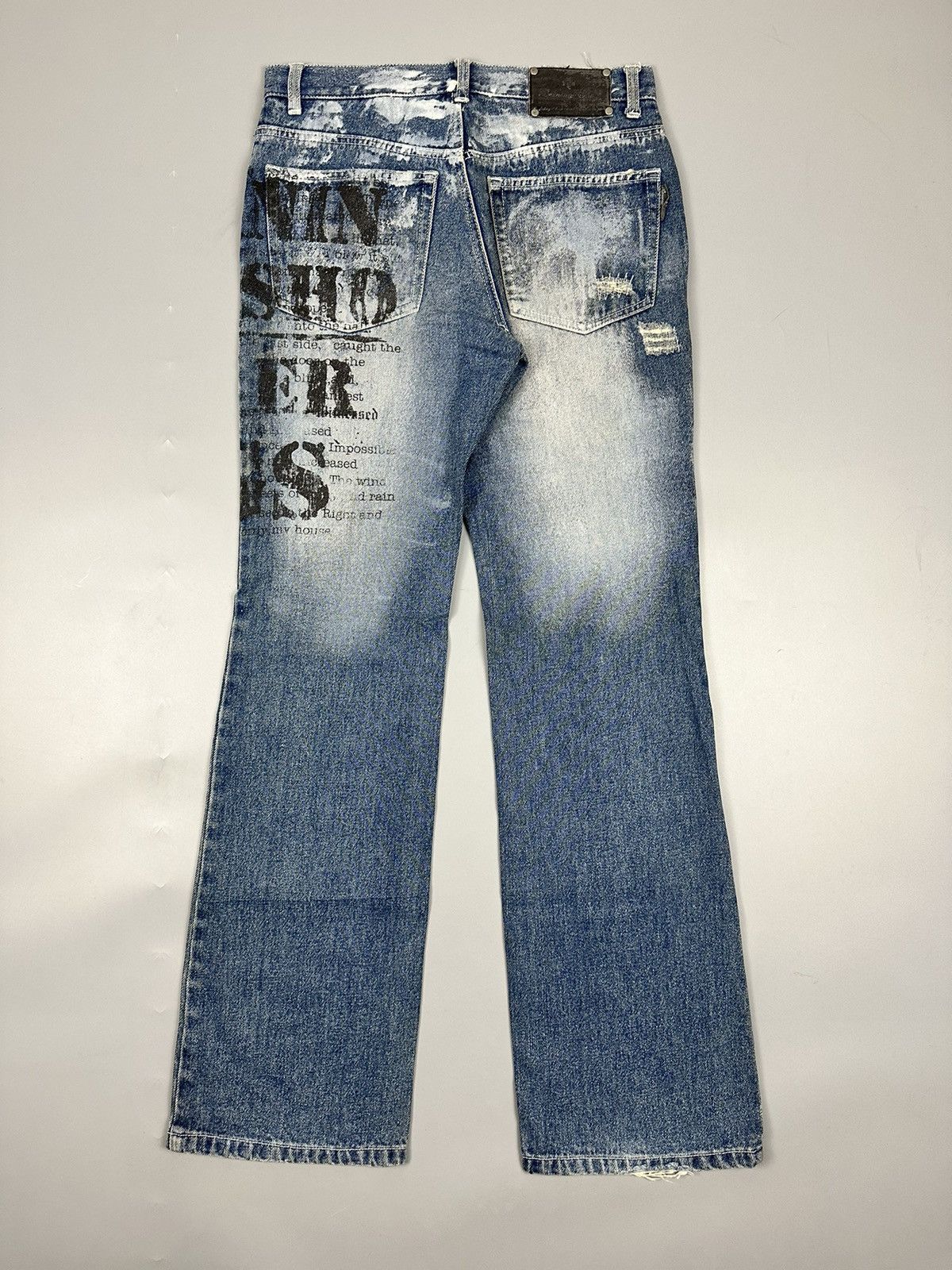 If Six Was Nine Distressed Vintage Bernings-Sho Flared Denim Size US 29 - 2 Thumbnail