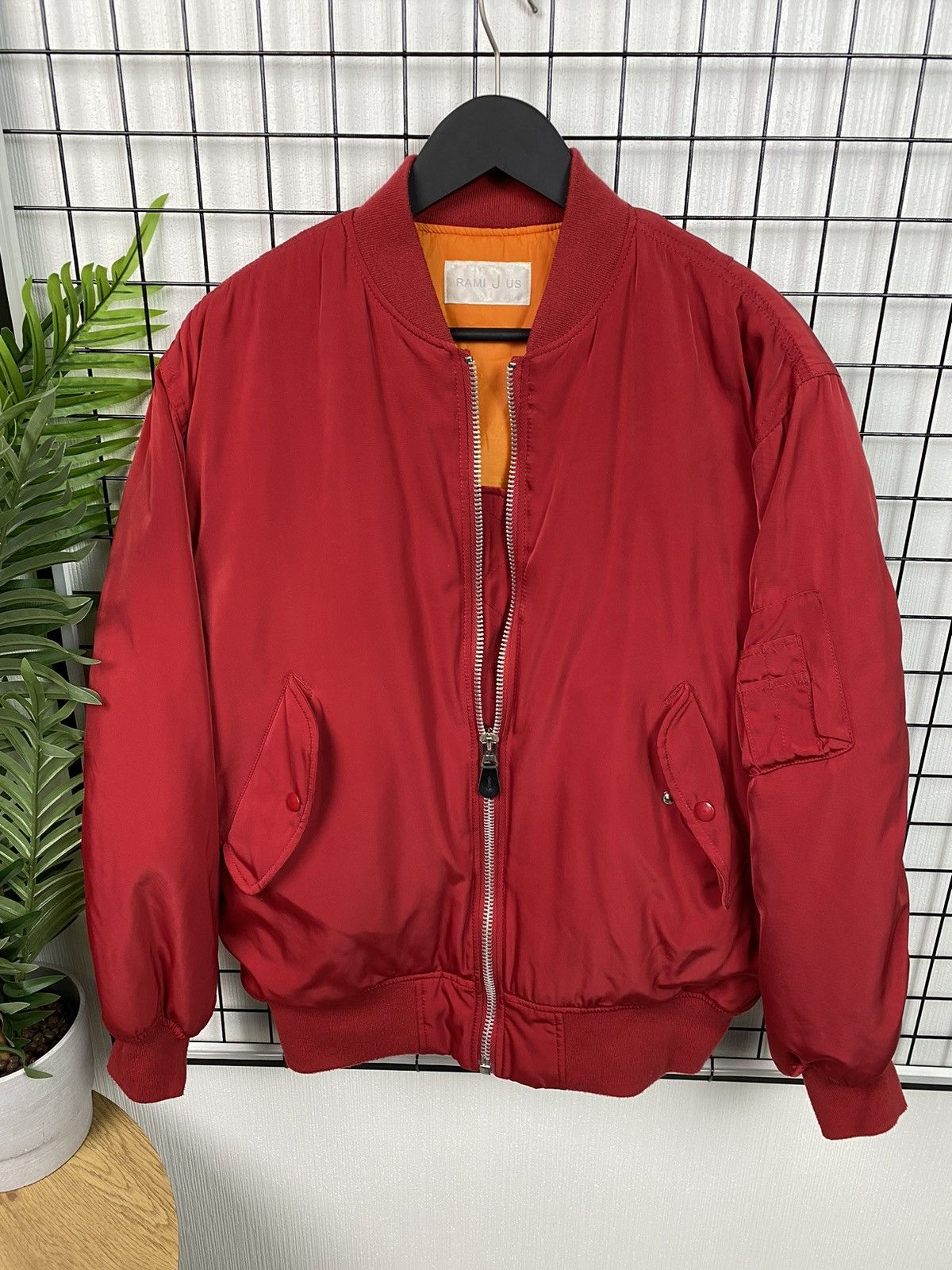Vintage MA-1 Bomber Jacket Free size Men Red Military style Size US L / EU 52-54 / 3 - 1 Thumbnail
