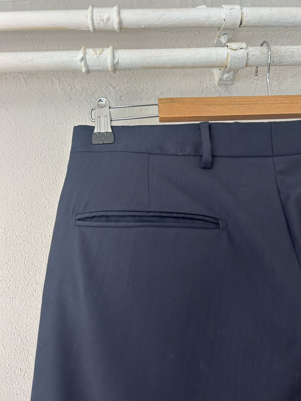 Prada Virgin Wool Navy Slim Fit Dress Pants Size US 31 - 10 Thumbnail