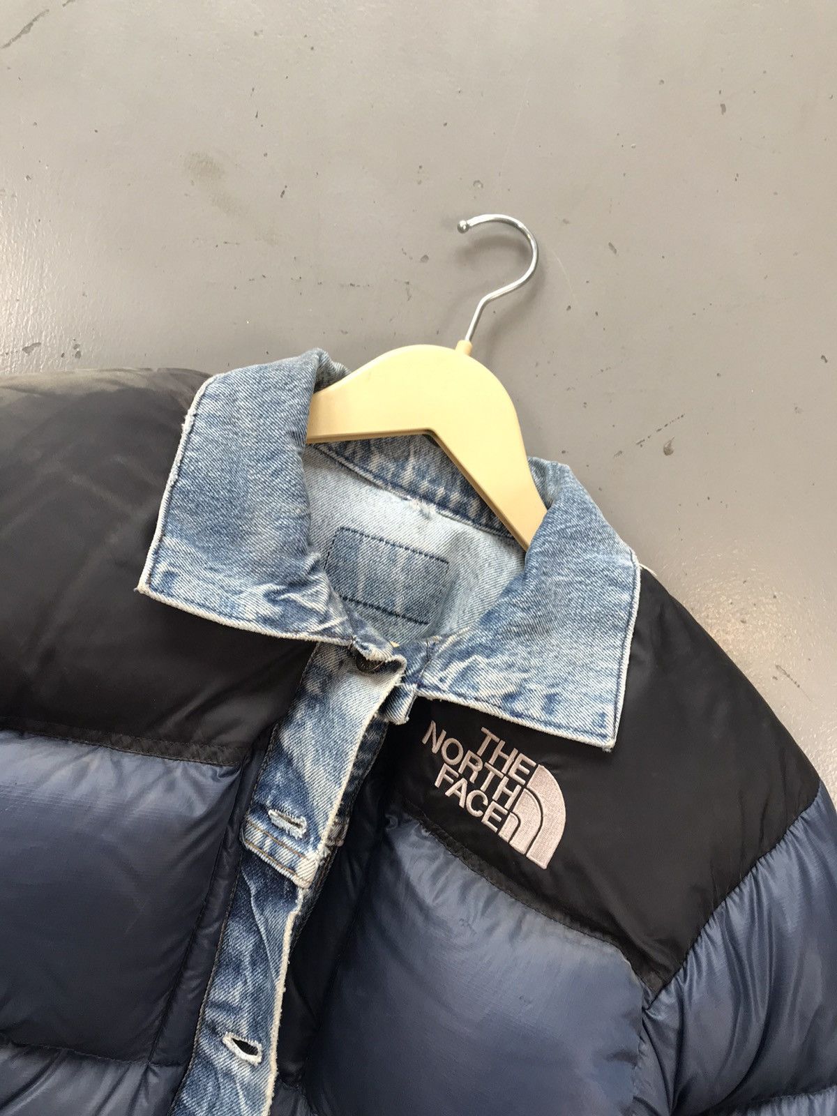 Levi's × The North Face × Vintage Vintage upcycle Levi’s orange x the north face denim puffer Size US XS / EU 42 / 0 - 2 Thumbnail