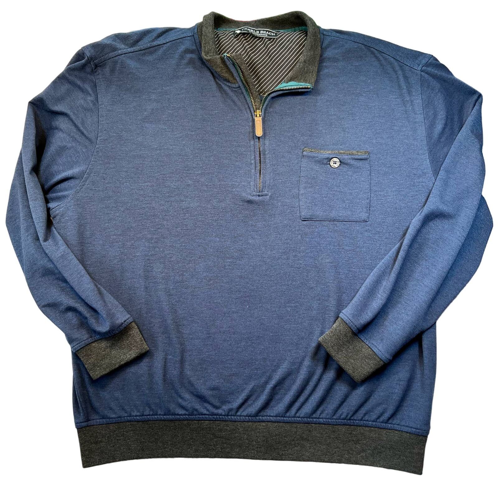Other Pebble Beach Performance Golf 1/4 Zip Pullover L Dark Blue Size US L / EU 52-54 / 3 - 1 Thumbnail