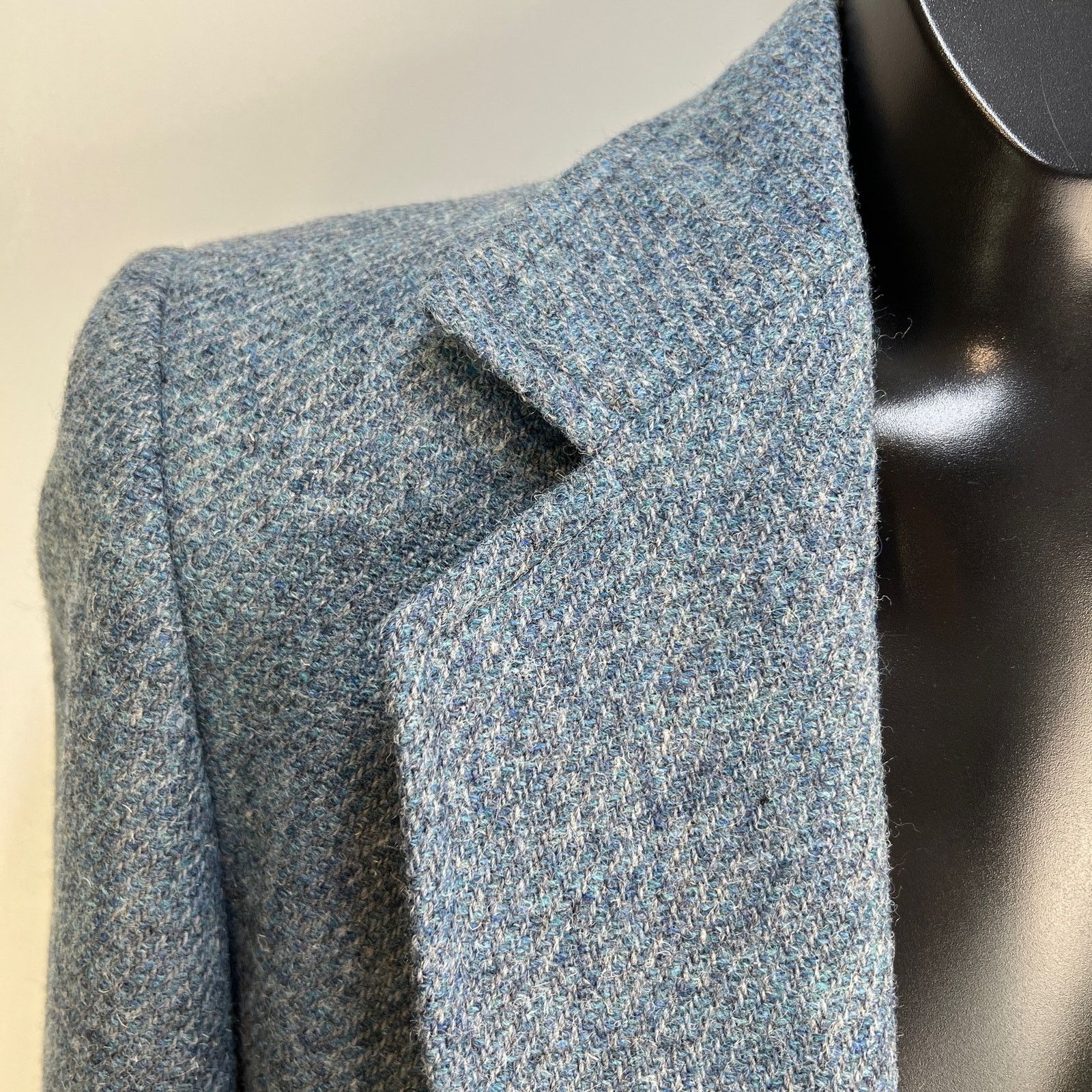 Harris Tweed × Vintage Harris Tweed Blue Wool Blazer Single Breasted 2 Button Size 42R - 4 Thumbnail