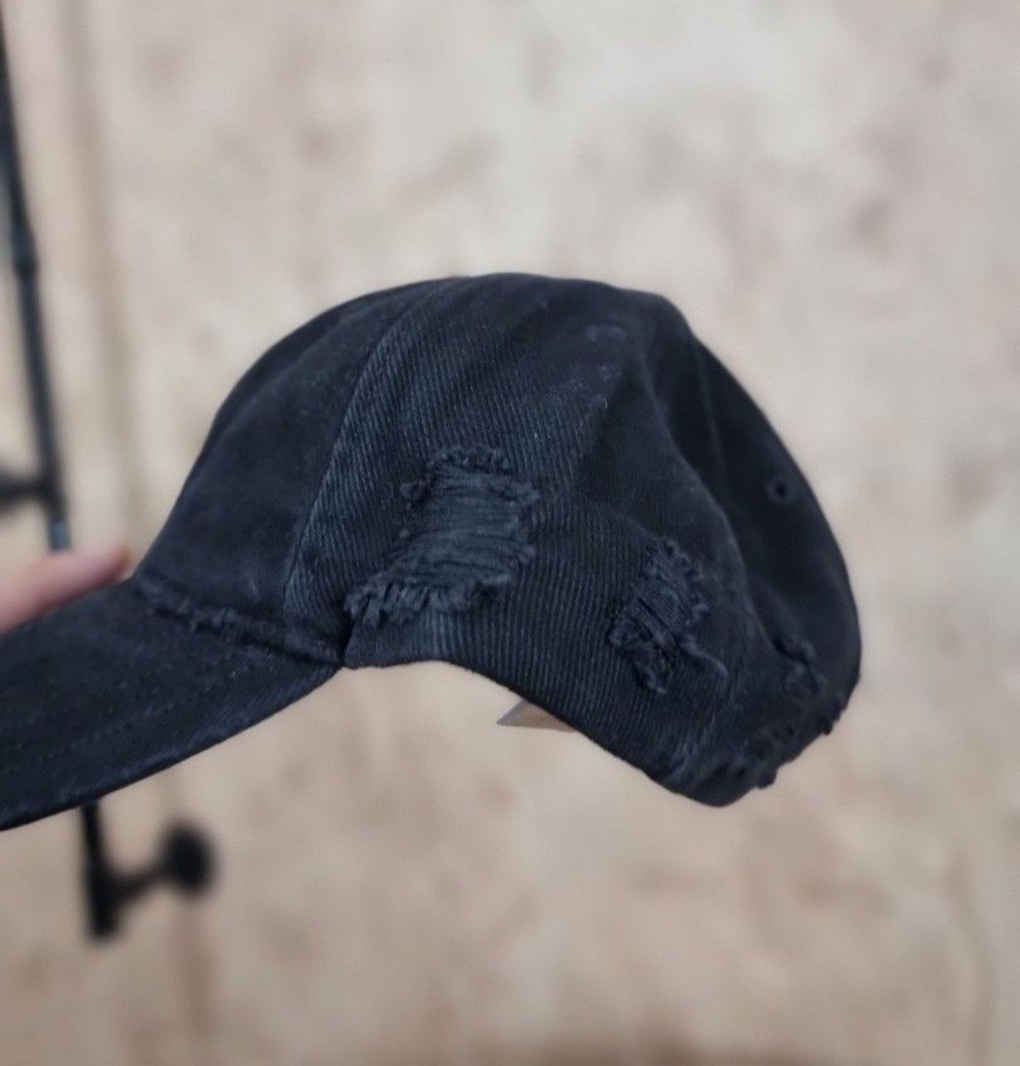 Lac Demure Lac Demure Distressed Leather strap Back hat Size ONE SIZE - 2 Thumbnail