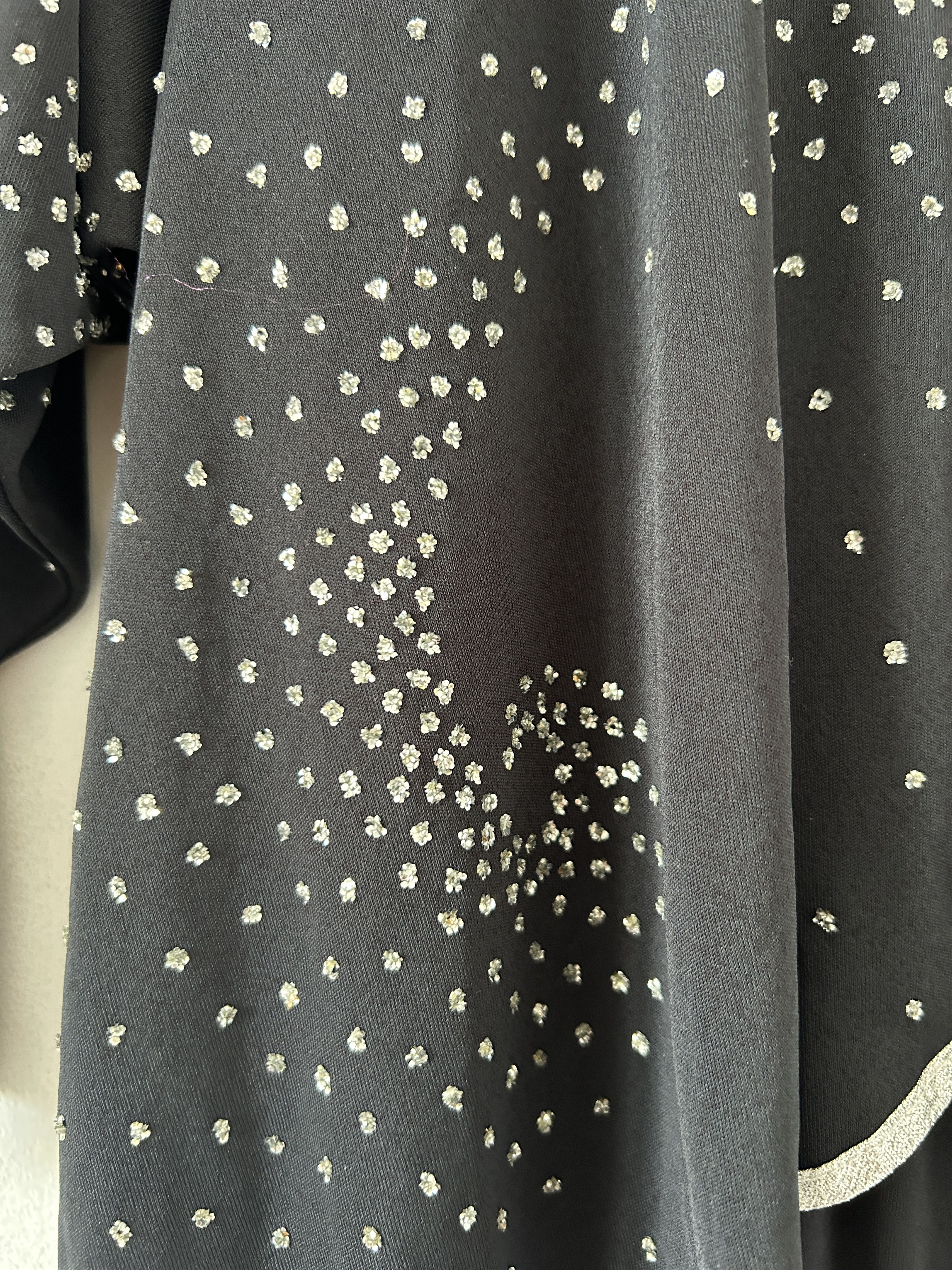 Vintage Vintage 80s Black Rhinestone Asymmetrical Midi Dress Size M / US 6-8 / IT 42-44 - 13 Thumbnail