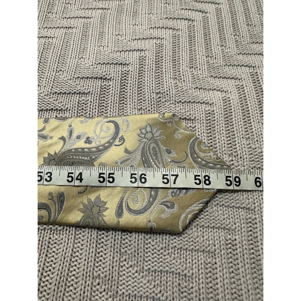 Pronto Uomo Pronto Uomo yellow paisley silk tie Size ONE SIZE - 4 Thumbnail
