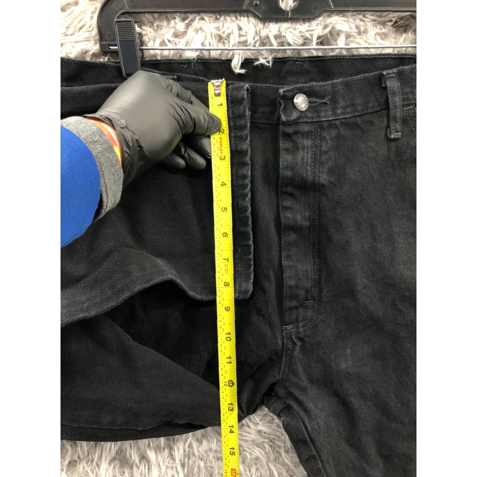 Denime Rustler Jeans Main Point: Rustler Straight Jeans Mens 40x30 Dark Wash Black Denim Regular Rise 5-Pocket Size US 40 / EU 56 - 4 Thumbnail