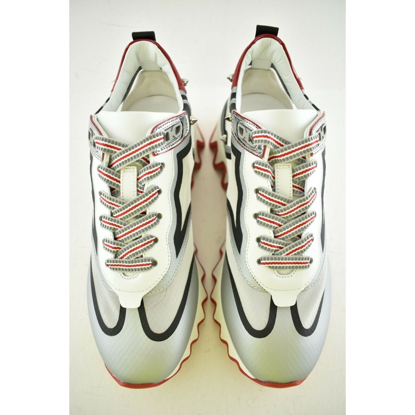 Christian Louboutin Sharkina Flat Silver Black Red Platform Low Top Sneaker 36.5 Size US 6.5 / IT 36.5 - 7 Thumbnail