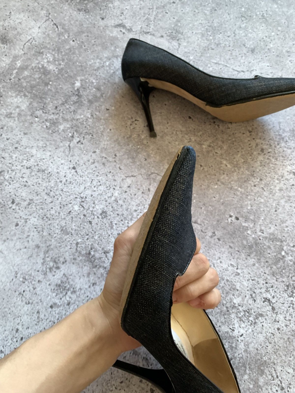 Jimmy Choo 🔥JIMMY CHOO DENIM HEELS Size US 10 / IT 40 - 10 Thumbnail