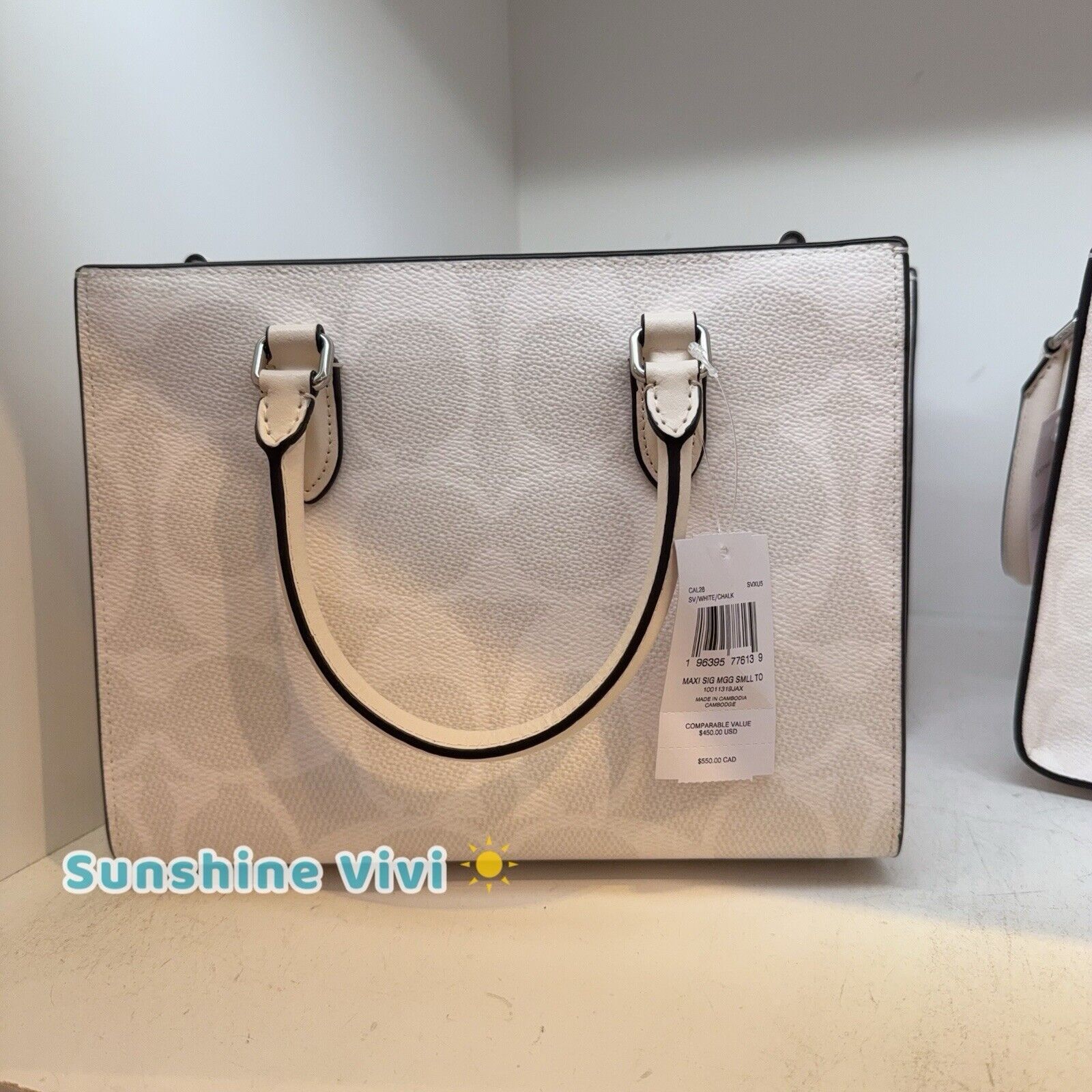 Coach NWT COACH CAL28 Maggie Small Tote Bag Leather White/Chalk Size ONE SIZE - 3 Thumbnail