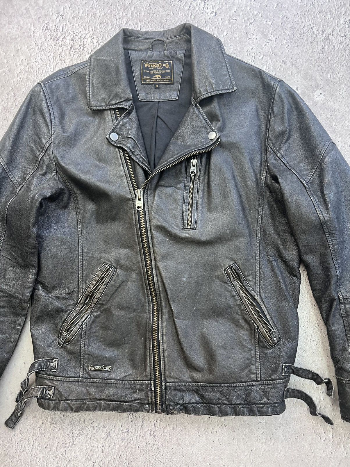 Japanese Brand ARCHIVE CROPPED LEATHER biker JACKET MARGIELA STYLE Size US M / EU 48-50 / 2 - 3 Thumbnail