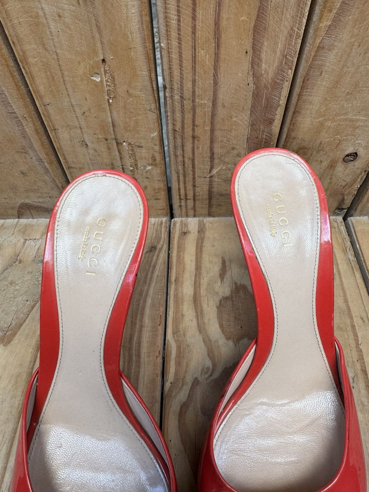 Gucci Gucci Red women’s slip on patent leather heels EUR 37.5 Size US 7.5 / IT 37.5 - 9 Thumbnail