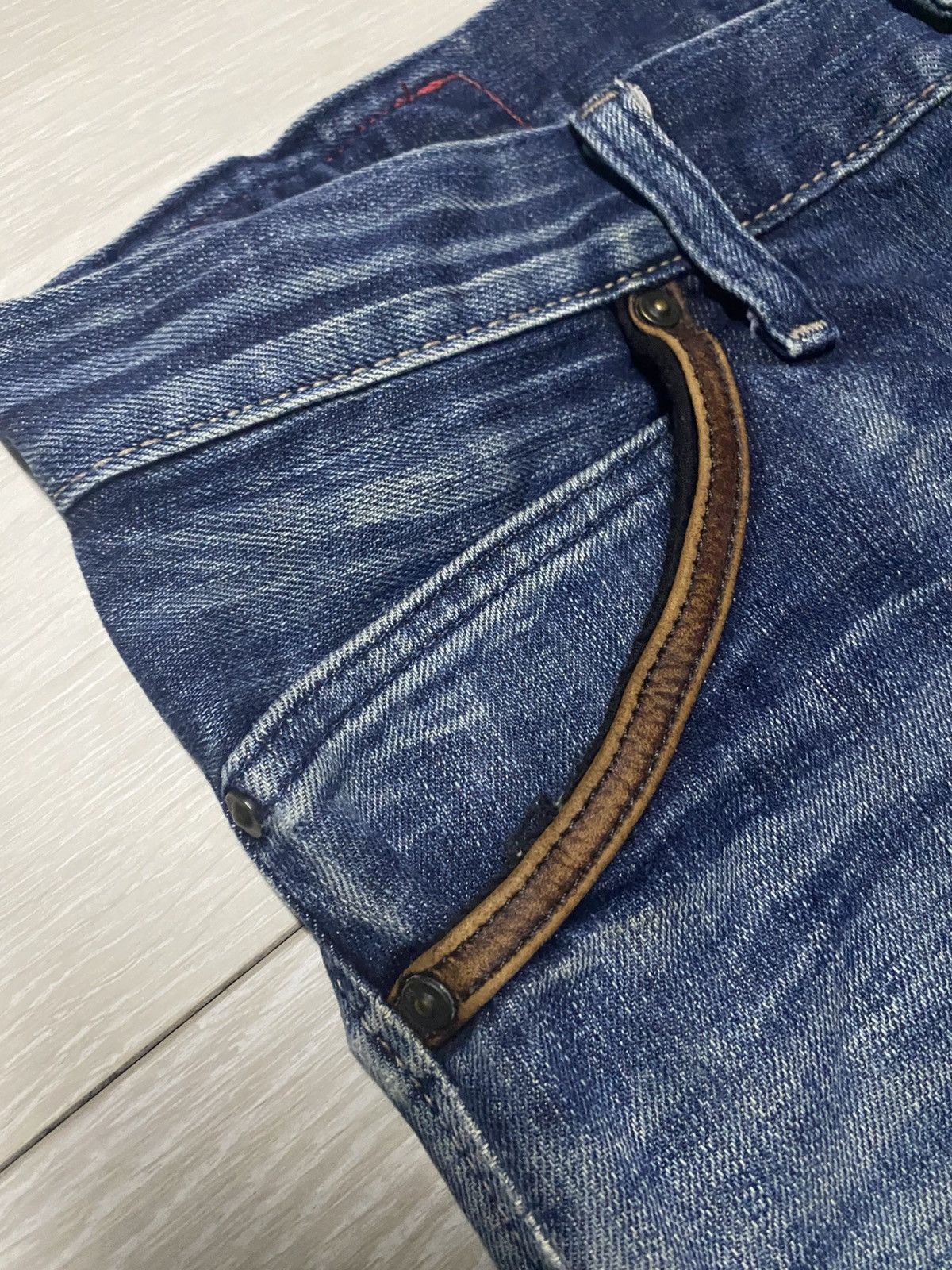 Edwin Vintage Edwin Blue Trip Hybrid Distressed Loose Jeans Size US 31 - 9 Thumbnail