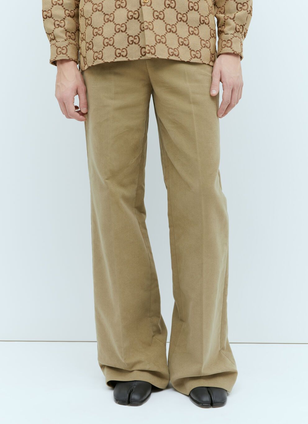 image of Gucci Velour Pants in Khaki, Women's (Size 34)
