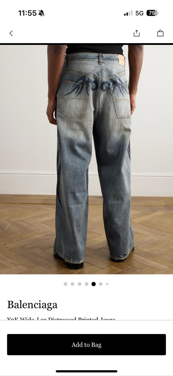 Balenciaga Balenciaga MEN'S Y2K STRETCHED KNEE BAGGY PANTS Size US 30 / EU 46 - 11 Thumbnail