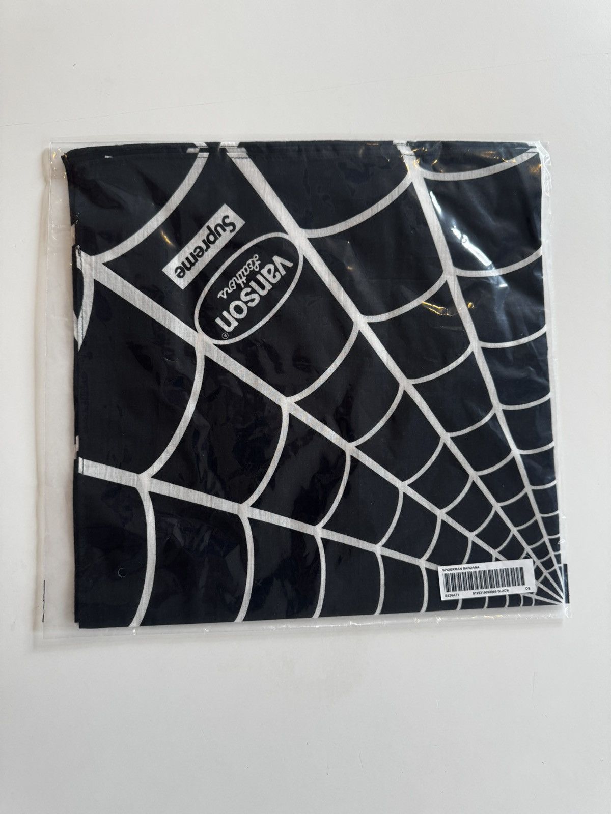 Supreme × Vanson Leathers Supreme Spiderman Bandana Black IN HAND SHIPS ASAP Size ONE SIZE - 1 Thumbnail