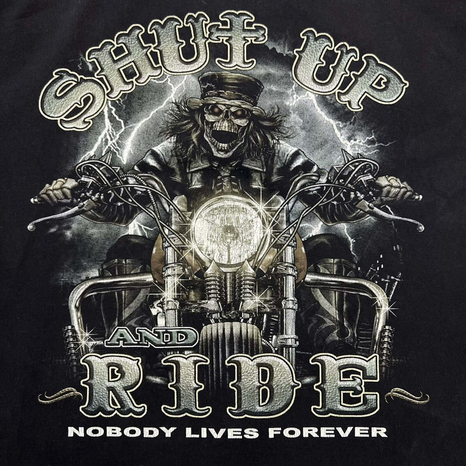 Harley Davidson × Vintage Vintage Y2K Shut Up and Ride T Shirt Graphic Motorcycle Tee Size US XL / EU 56 / 4 - 6 Thumbnail