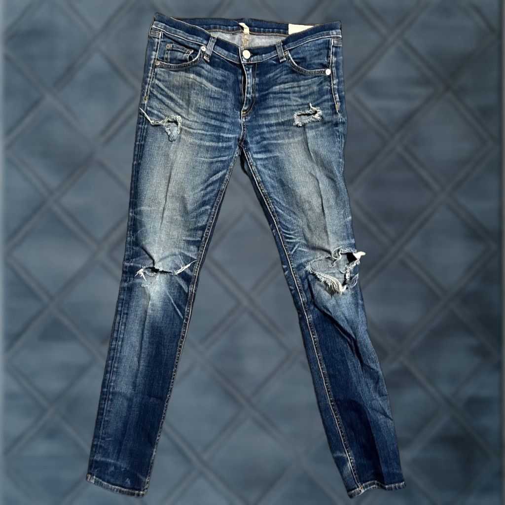 Rag & Bone Rag & Bone Jeans Skinny Distressed Kensington Stretch Size 27 Size 27" / US 4 / IT 40 - 1 Thumbnail