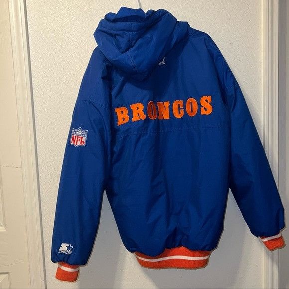 image of Vintage Starter Denver Broncos Jacket in Blue, Men's (Size XL)