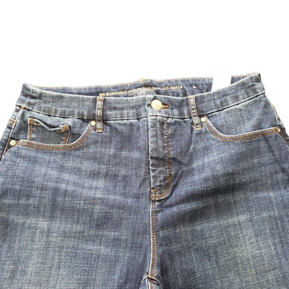 Chicos CT269 Chico's So Slimming Girlfriend Slim Leg Ankle Jean 10R Size 32" / US 10 / IT 46 - 2 Thumbnail