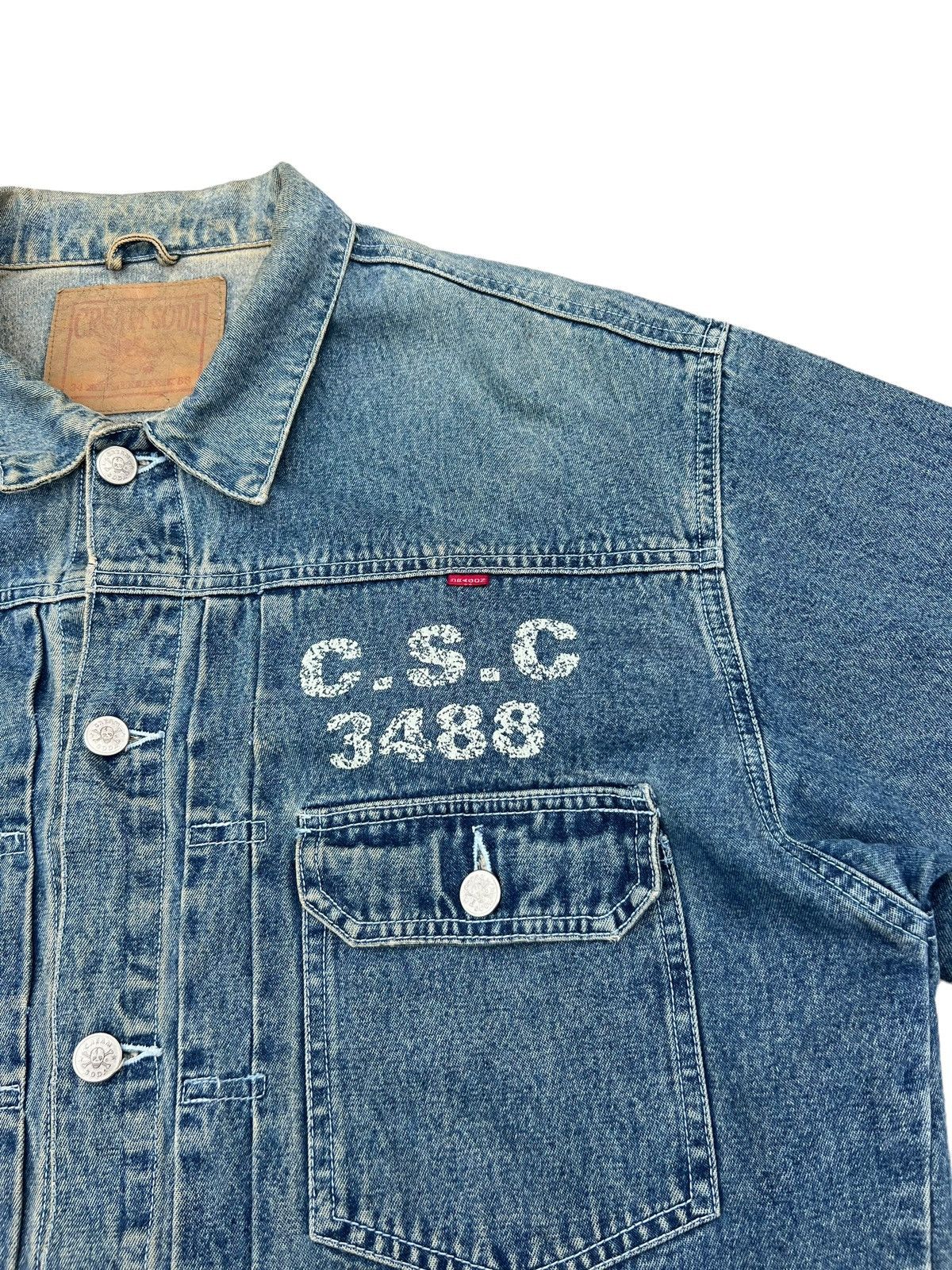 Vintage VTG Cream Soda Black Skull M.C Dallas 74’s Denim Jacket Size US XL / EU 56 / 4 - 16 Thumbnail
