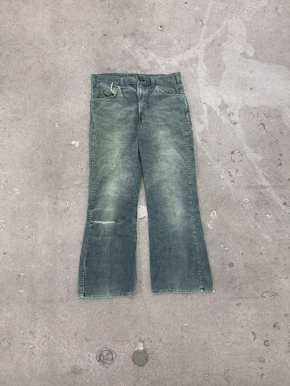 Levi's Vintage Levi’s Corduroy Flares Jeans Green 70s Hippie Size US 30 / EU 46 - 1 Thumbnail