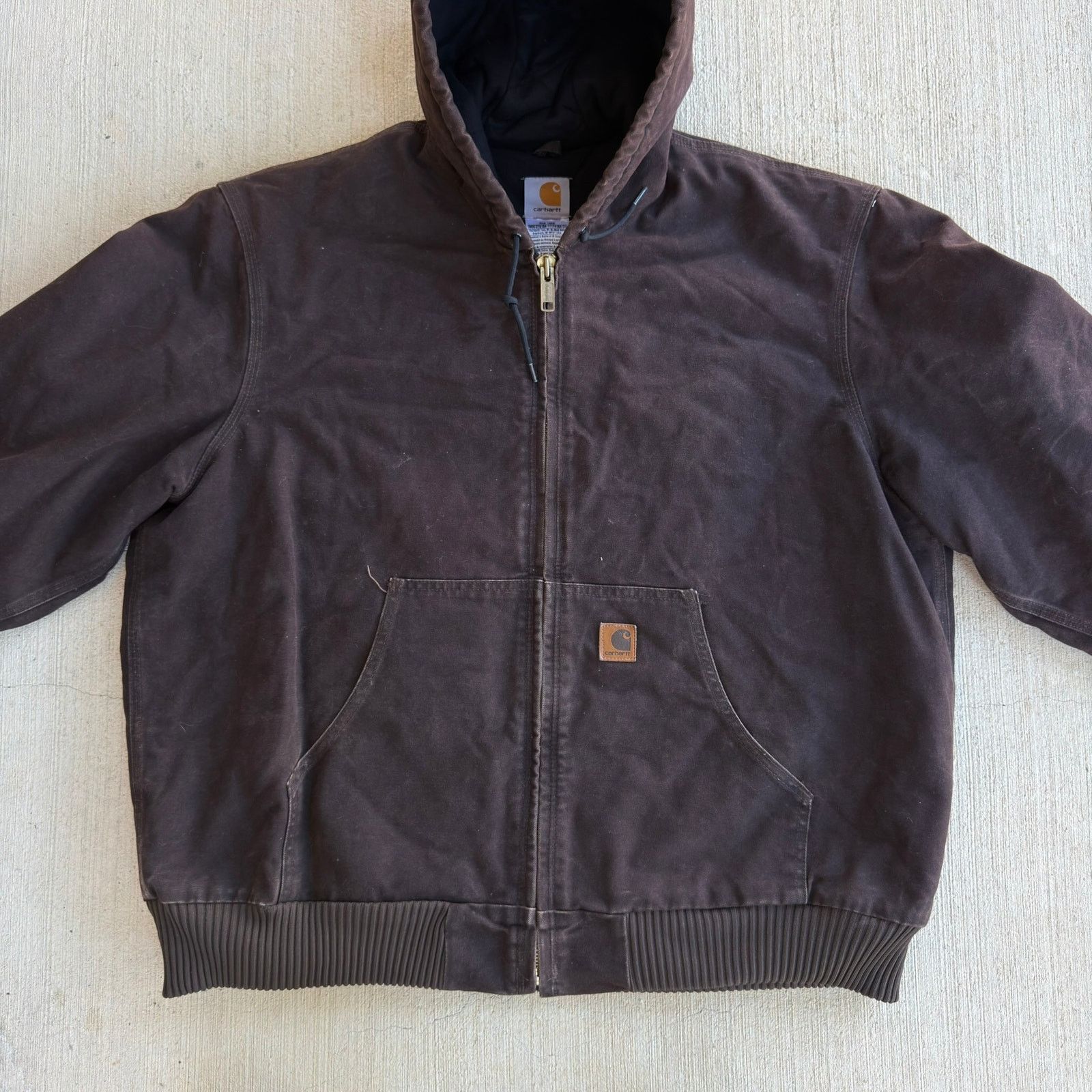 Carhartt × Vintage Carhartt J130 DKB brown hooded work wear jacket Size US XL / EU 56 / 4 - 2 Thumbnail