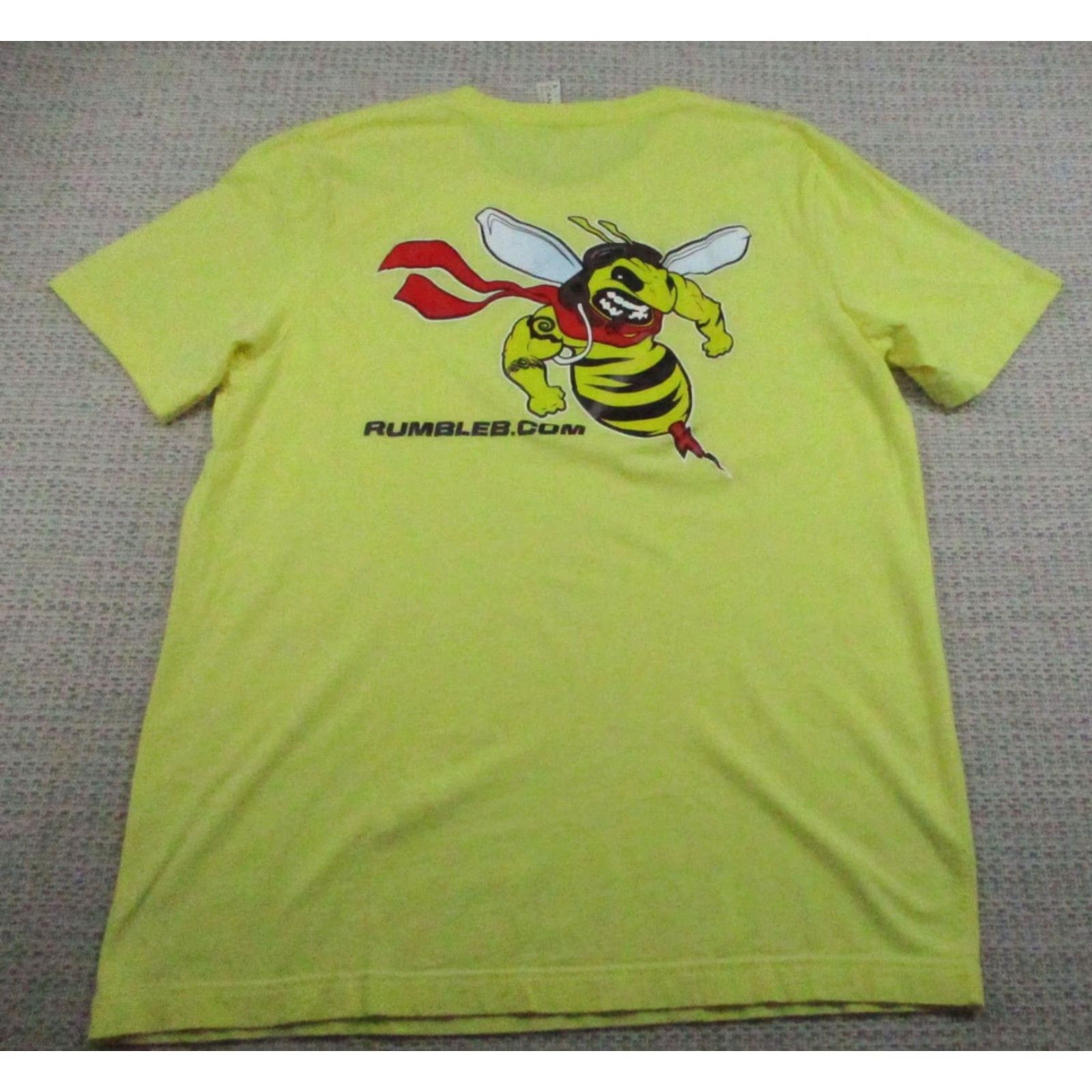 Vintage Rumble Bee Shirt Mens Large Yellow Graphic Bee Tee Bella Canvas Size US L / EU 52-54 / 3 - 2 Thumbnail