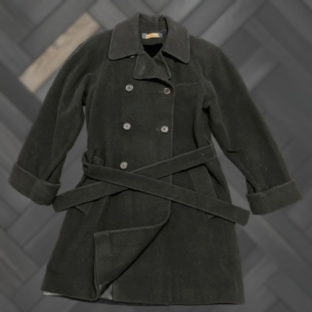 Brooks Brothers VINTAGE Brooks Brothers black Wool Overcoat Belted Double Breasted Women's Small XS? Size S / US 4 / IT 40 - 1 Thumbnail