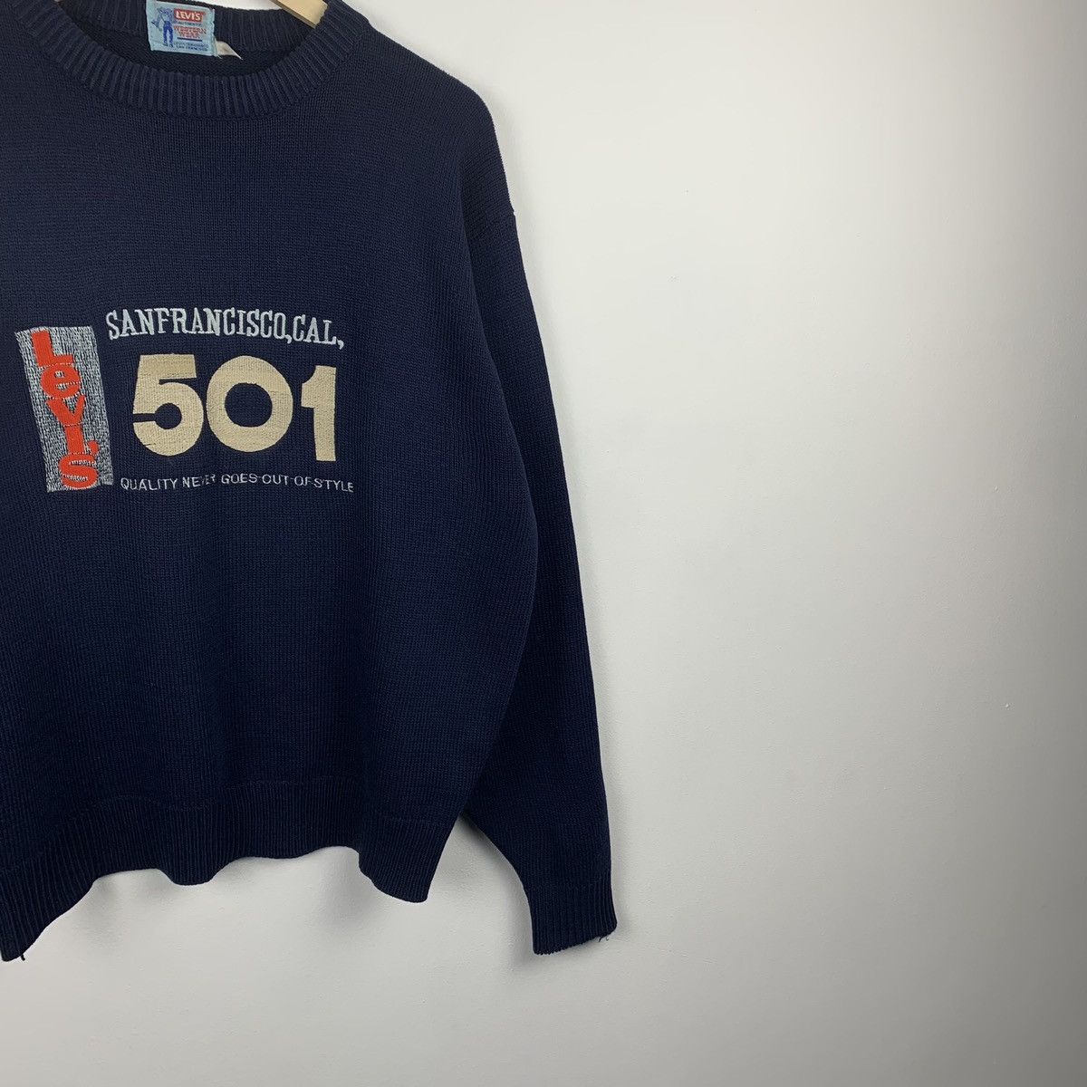 Levi's Vintage Levi’s Wool Knit Sweater Big Logo Embroidered 90’s Size US XL / EU 56 / 4 - 5 Thumbnail