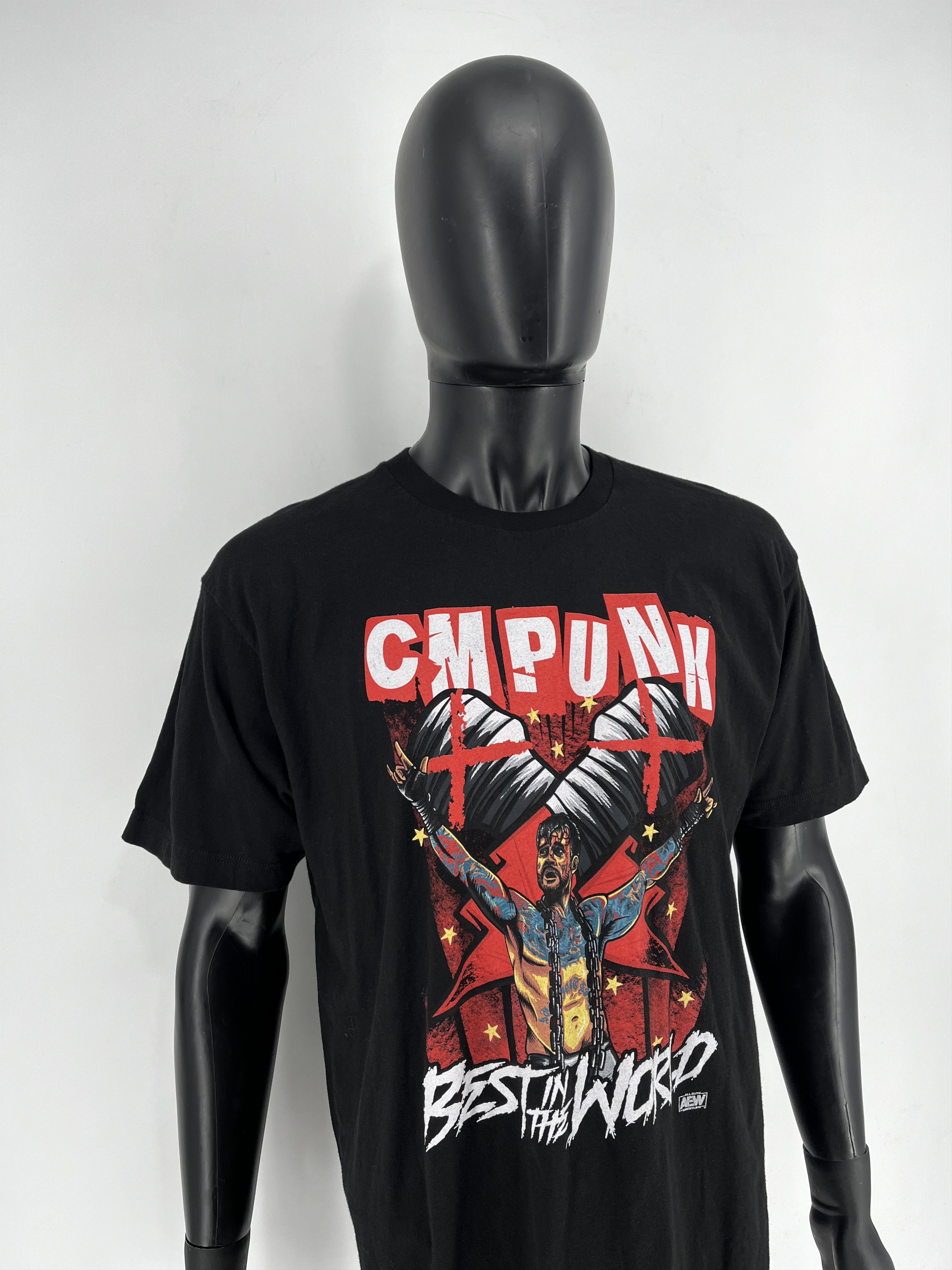 Band Tees × Vintage Vintage Y2K CM Punk WWE Wrestler Black Tee Size XL Size US XL / EU 56 / 4 - 3 Thumbnail