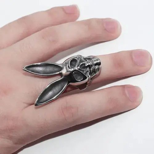 Jewelry Rabbit Skull Ring Size ONE SIZE - 1 Thumbnail