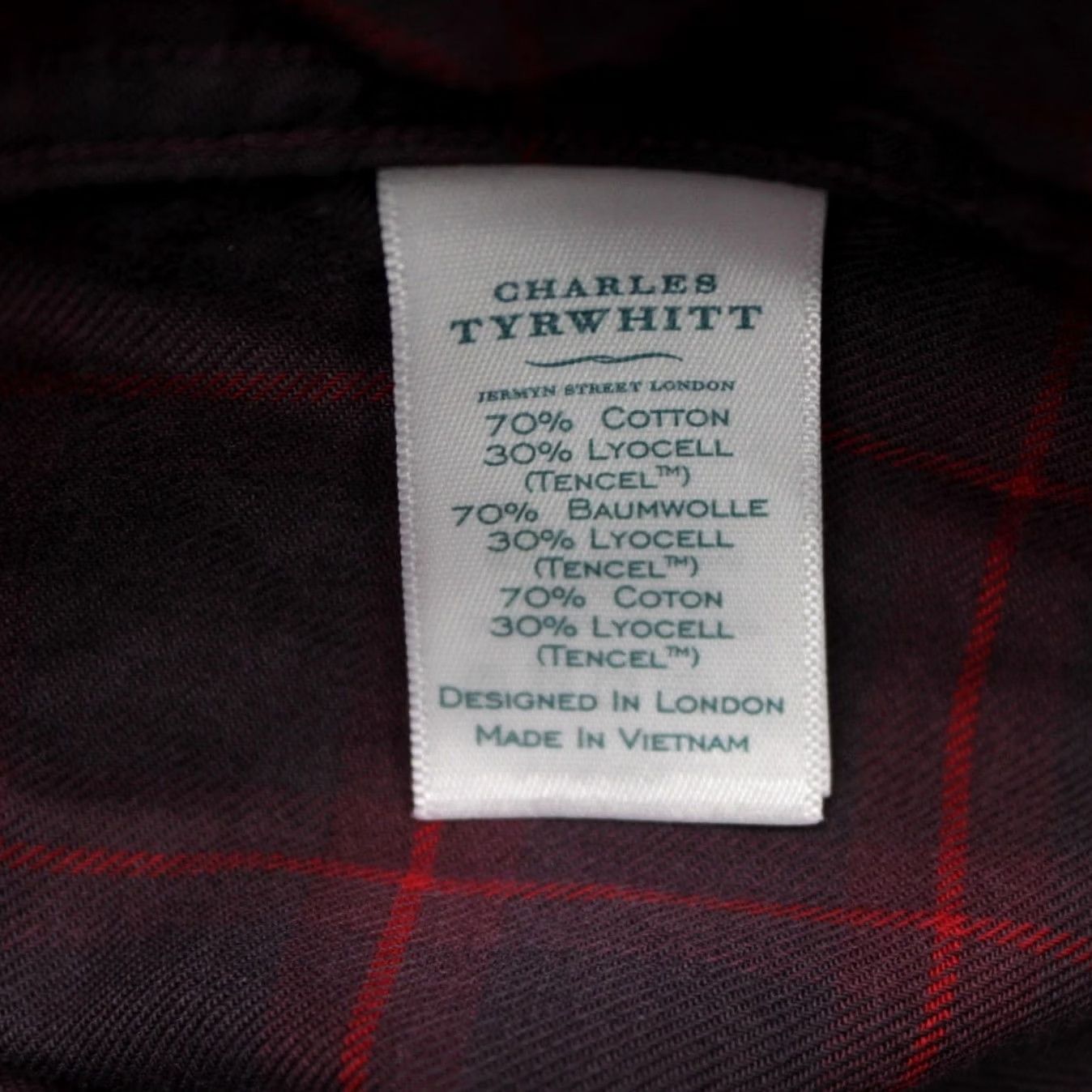 Charles Tyrwhitt Charles Tyrwhitt Shirt Mens Large Purple/Red Slim Fit Cotton/Lyocell Long Sleeve Button-Up Shirt Size US L / EU 52-54 / 3 - 7 Thumbnail