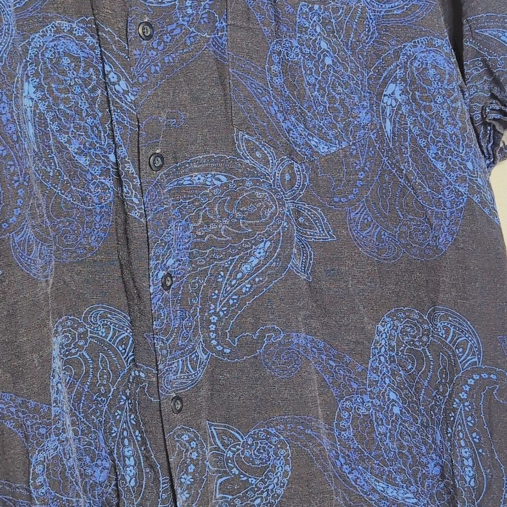 Cubavera Cubavera Sz L Navy Blue Paisley Casual Shirt Size US L / EU 52-54 / 3 - 3 Thumbnail