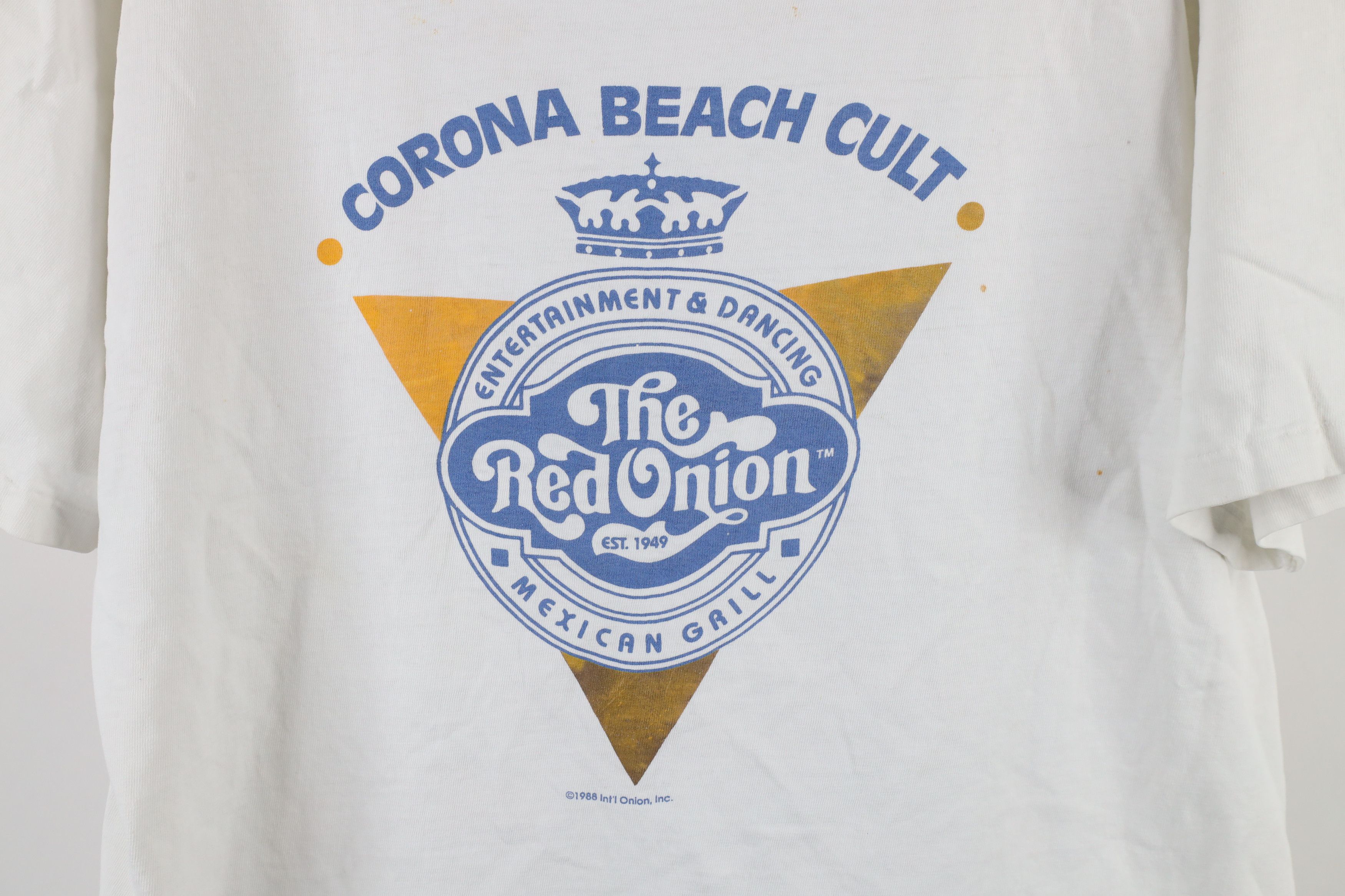 Vintage Vintage 80s Onion Mexican Grill Corona Beach Cult T-Shirt Size US XL / EU 56 / 4 - 4 Thumbnail