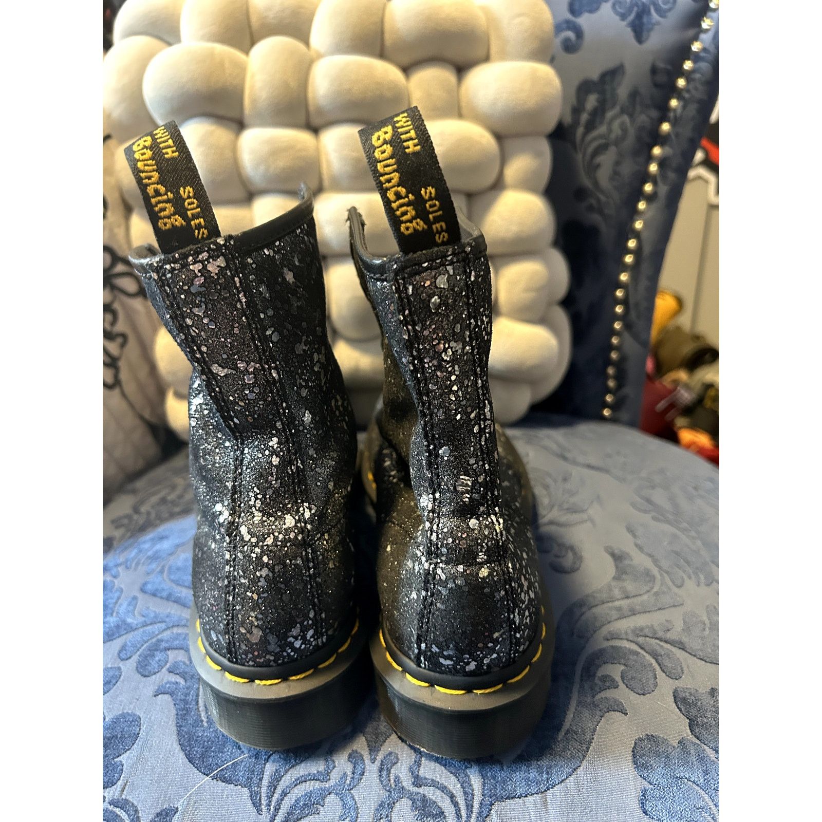 Dr. Martens Dr Martens Black Glitter 1460 Size 8/EU 39 Size US 8 / IT 38 - 4 Thumbnail
