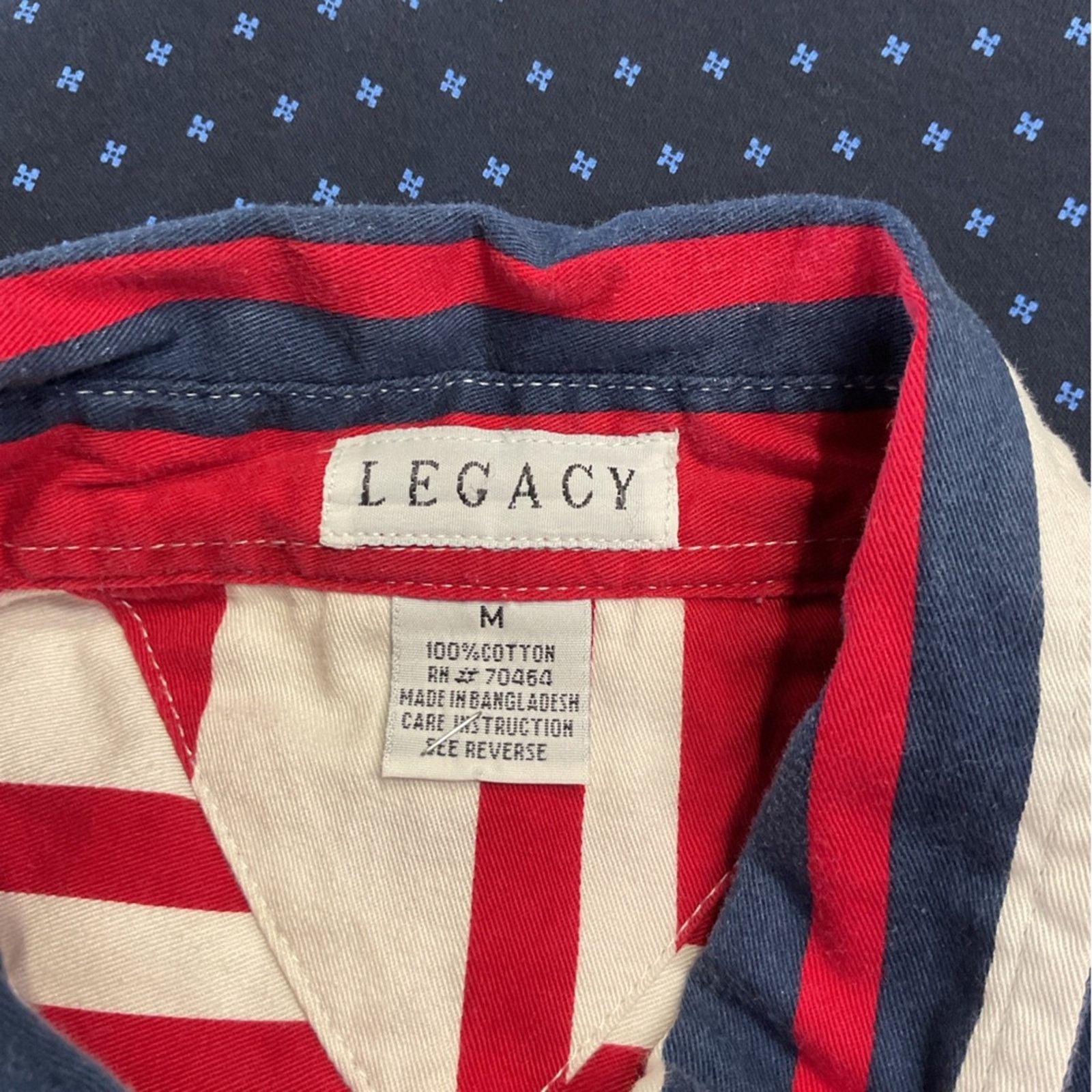 Vintage Legacy Red, White & Blue Retro Style Button Shirt Size US M / EU 48-50 / 2 - 3 Thumbnail