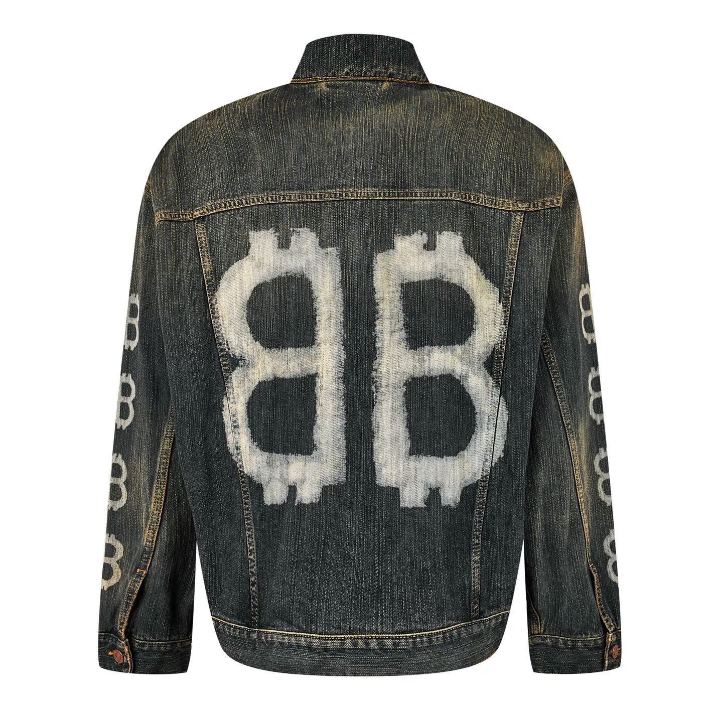 Balenciaga o1g2r1mq0226 Crypto Cotton Oversized Fit Denim Jacket Blue Size US L / EU 52-54 / 3 - 2 Thumbnail