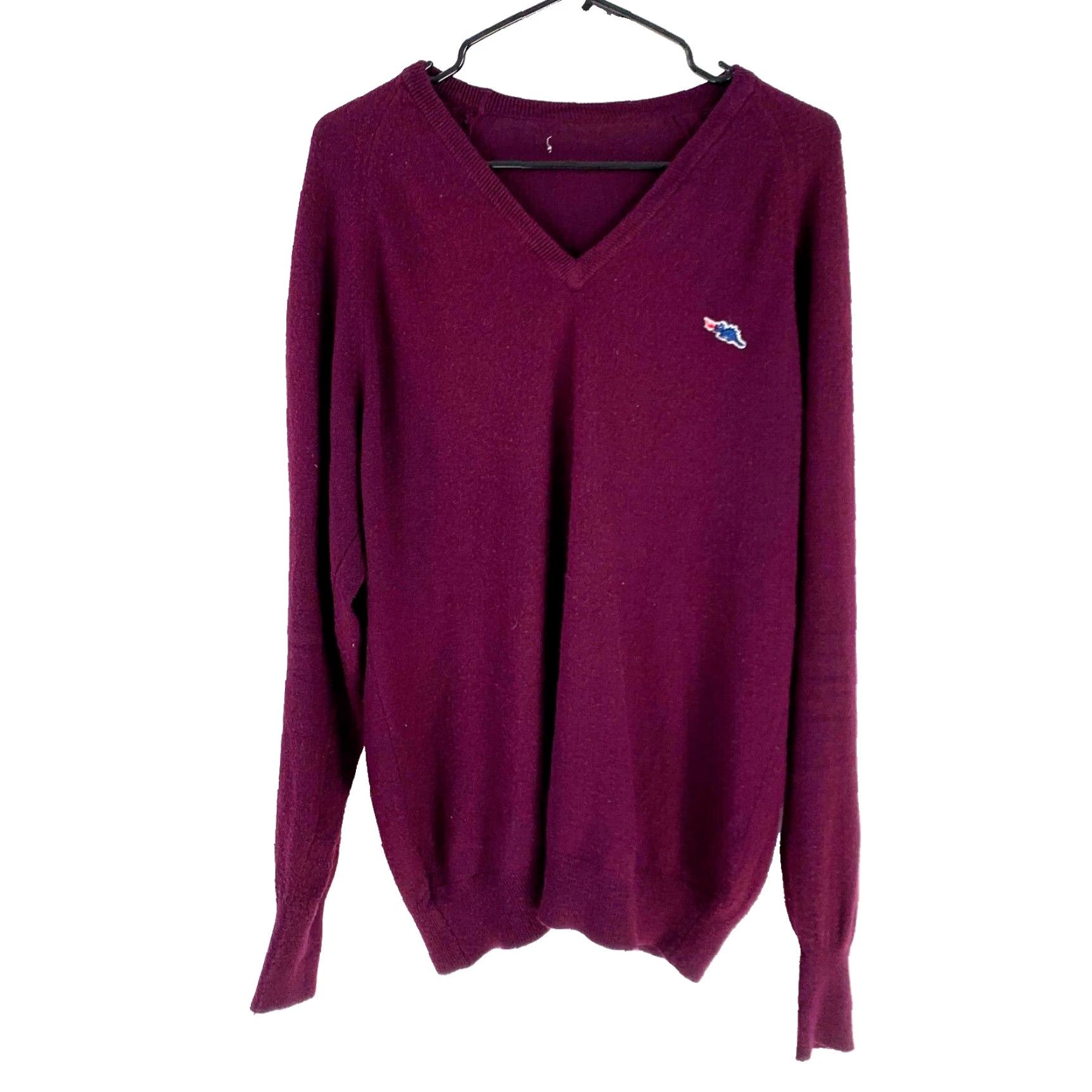 Sears VINTAGE Sears Burgundy V-Neck Sweater Dragon Logo Mens Large Size US L / EU 52-54 / 3 - 2 Thumbnail