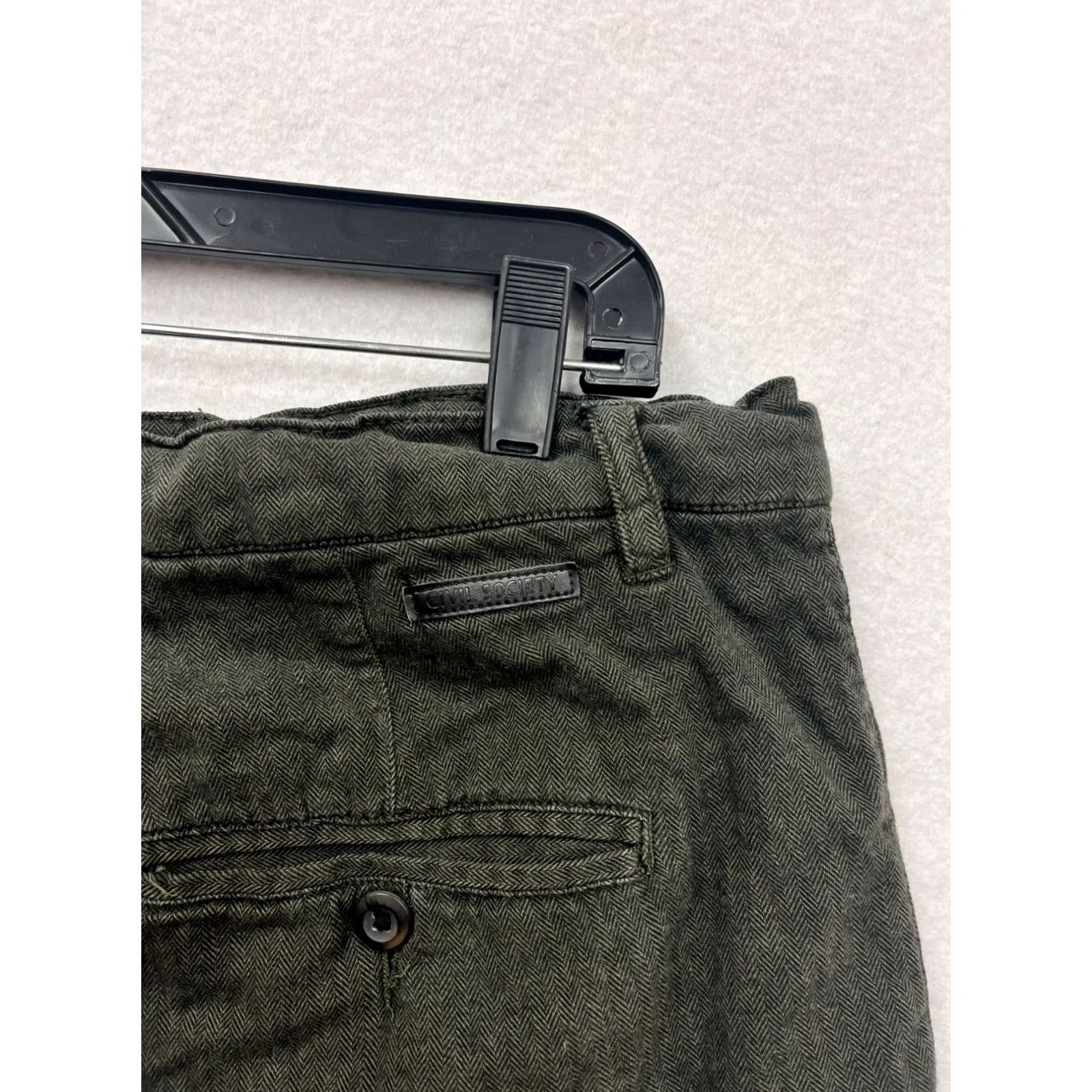 Olive VINTAGE Mens Civil Society Olive Green Drawstring Shorts 36 Chino Casual Size US 36 / EU 52 - 7 Thumbnail
