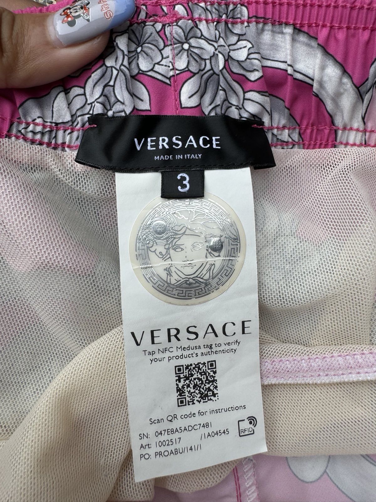 Versace Versace Pink Angel Nylon SwimShorts Size US 31 - 10 Thumbnail