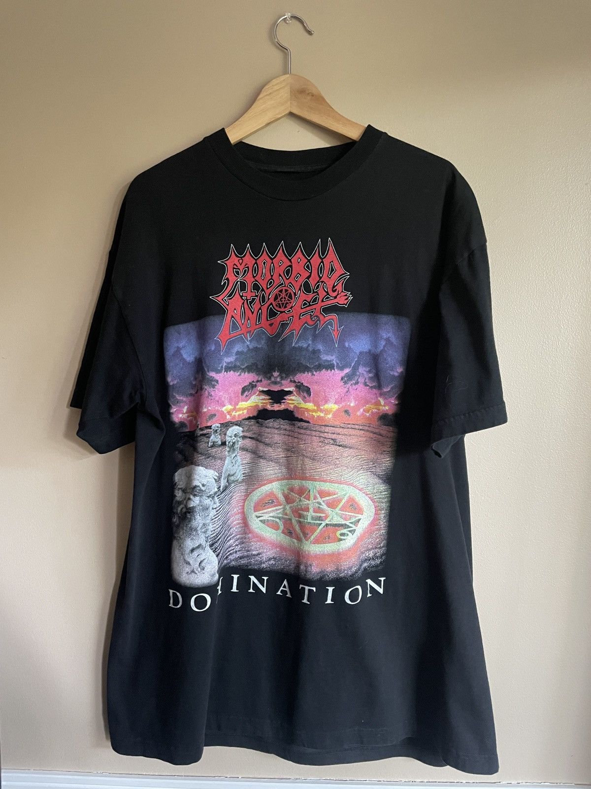 image of 1995 Vintage Morbid Angel Domination T Shirt in Black, Men's (Size XL)