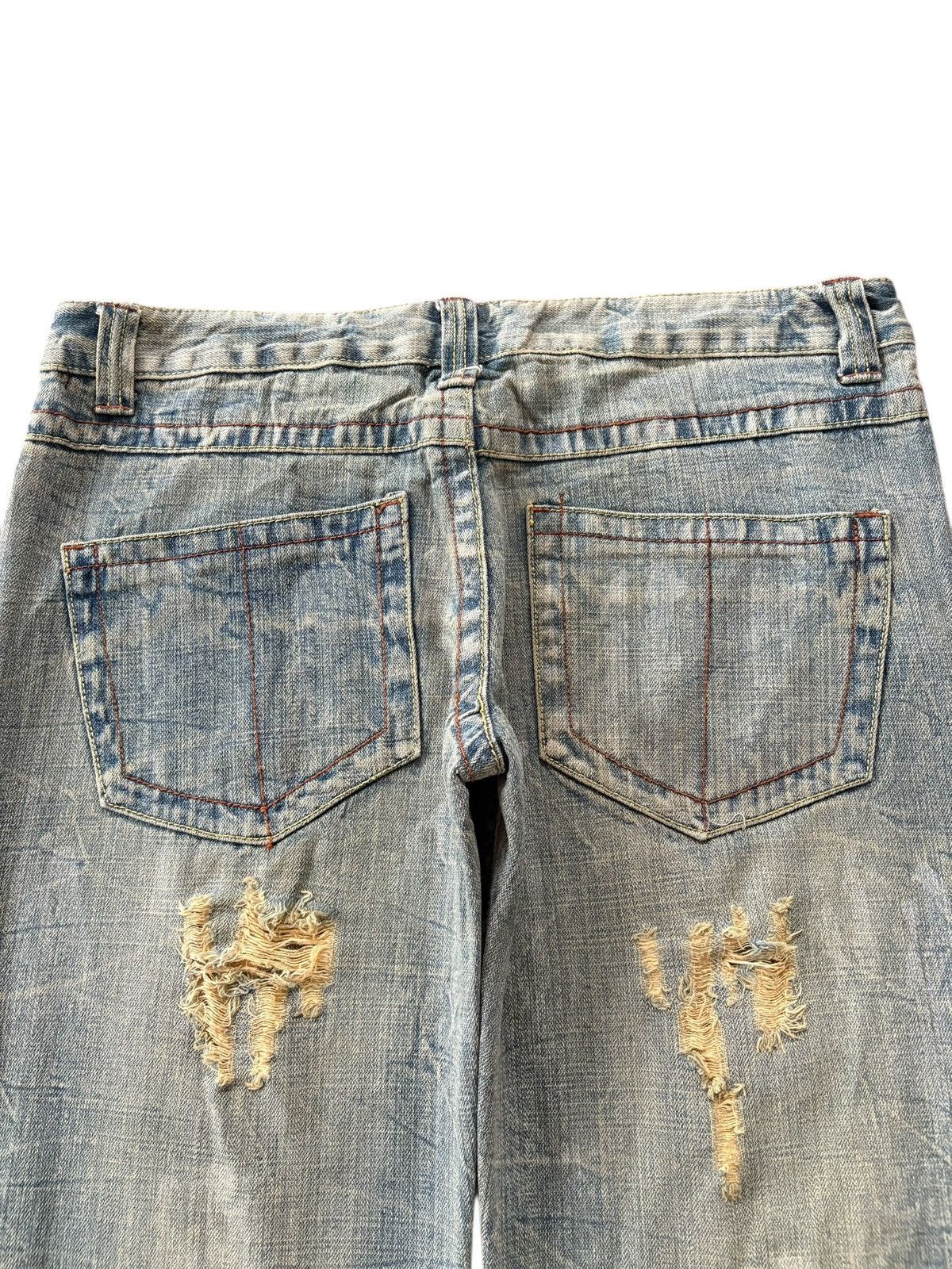 If Six Was Nine Vintage Japanese Brand Heavy Distress Rusty Wash Flare Jeans Size 36" / US 14 / IT 50 - 4 Thumbnail