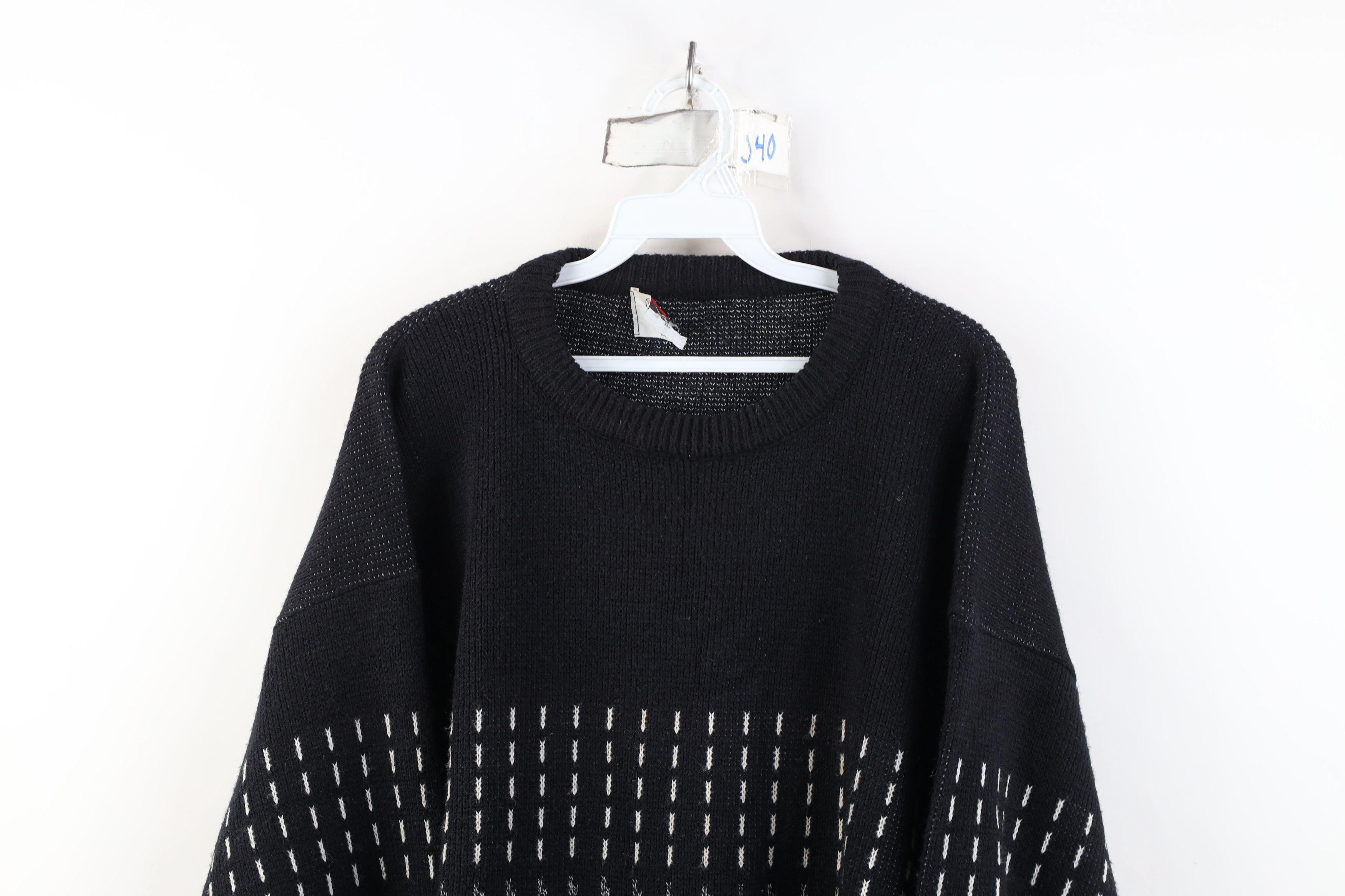 Vintage Vintage 90s Streetwear Geometric Knit Crewneck Sweater USA Size US XXL / EU 58 / 5 - 2 Thumbnail