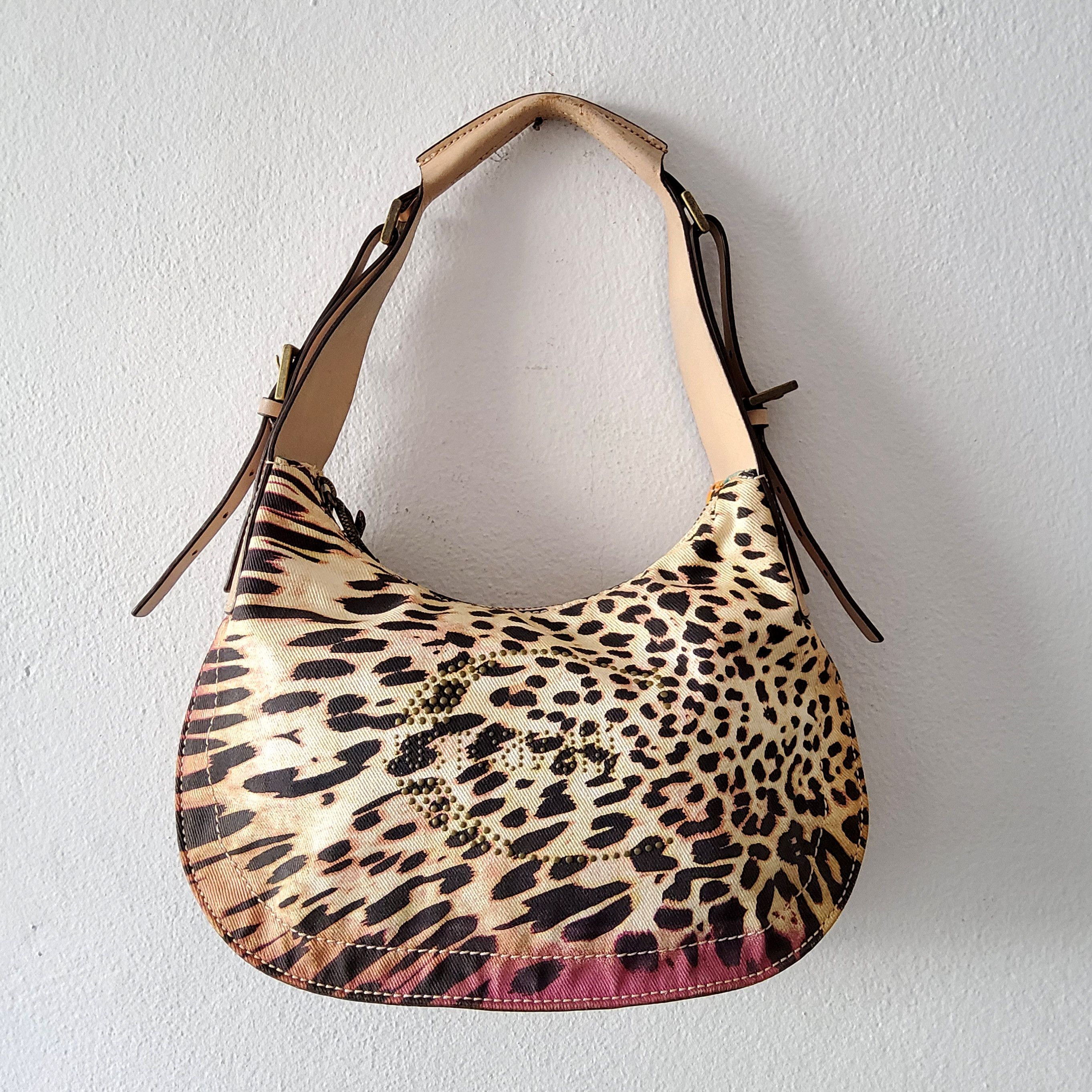 Roberto Cavalli Roberto Cavalli vintage y2k studded leopard shoulder handbag Size ONE SIZE - 1 Thumbnail