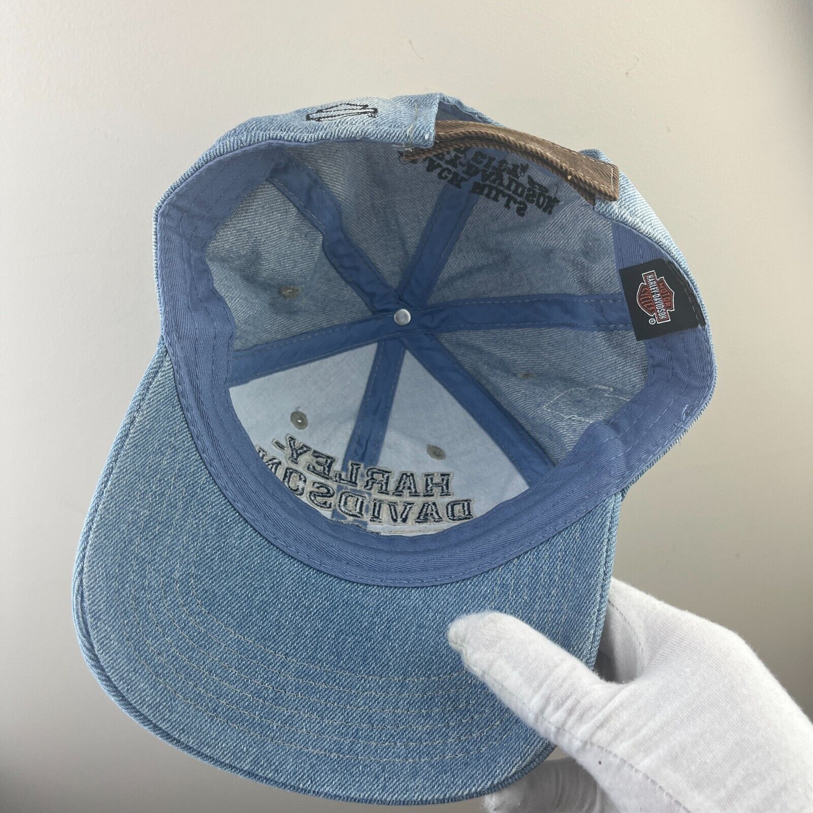 Vintage Vintage Harley Davidson Denim USA Strapback Hat Size ONE SIZE - 5 Thumbnail