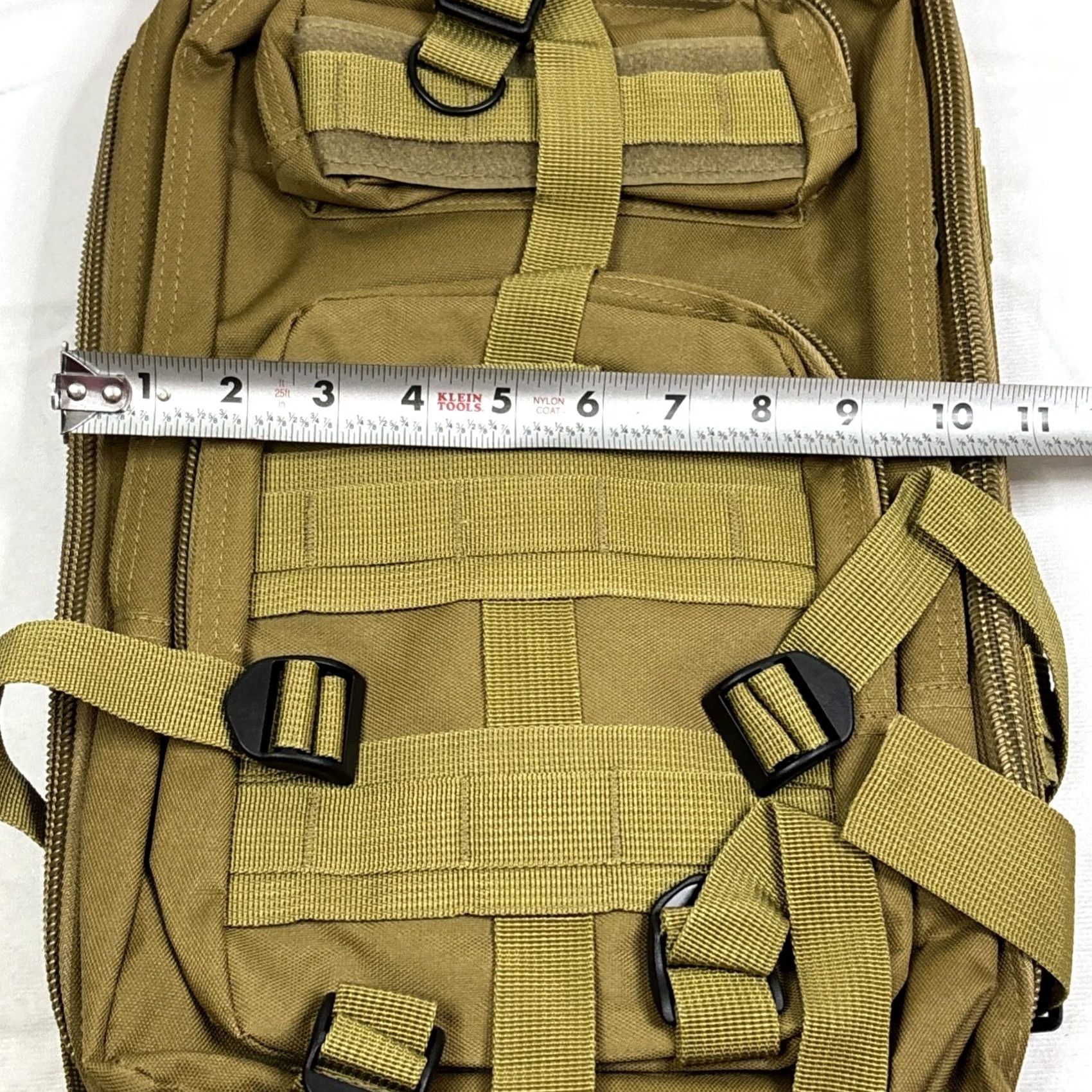 Vintage Unbranded Military Style Tactical Bag Small Hiking Bag Beige Backpack Unisex Adults Small Beige Canvas Nylon NWOT 1990s (if applicable) Mens Womens Size ONE SIZE - 3 Thumbnail